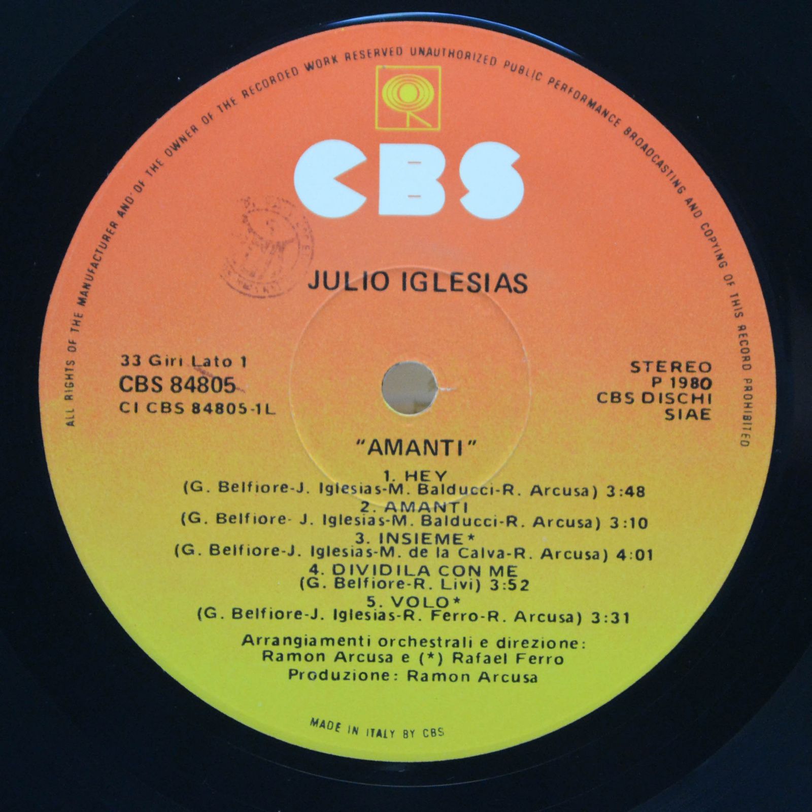 Julio Iglesias — Amanti, 1981