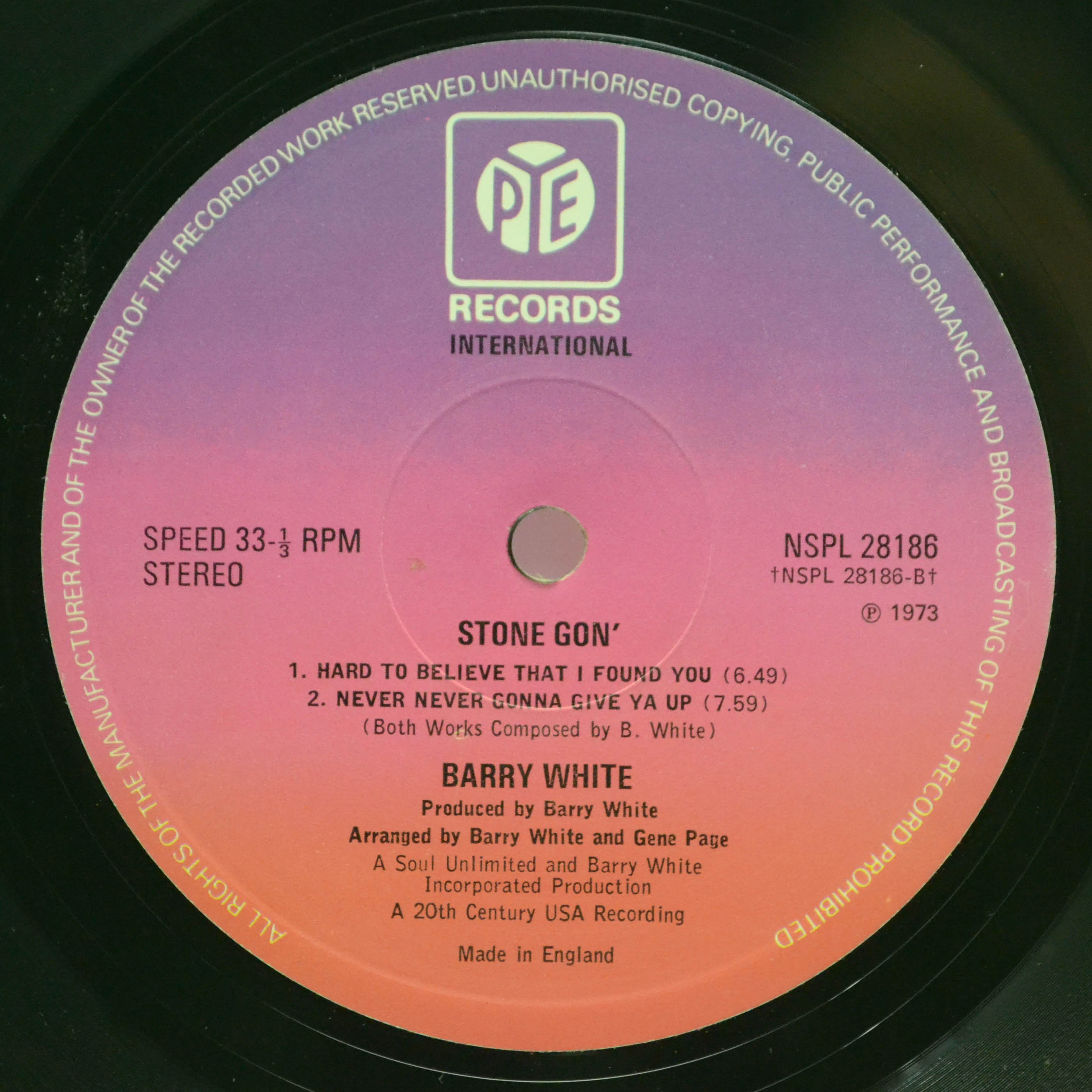 Barry White — Stone Gon' (UK), 1973