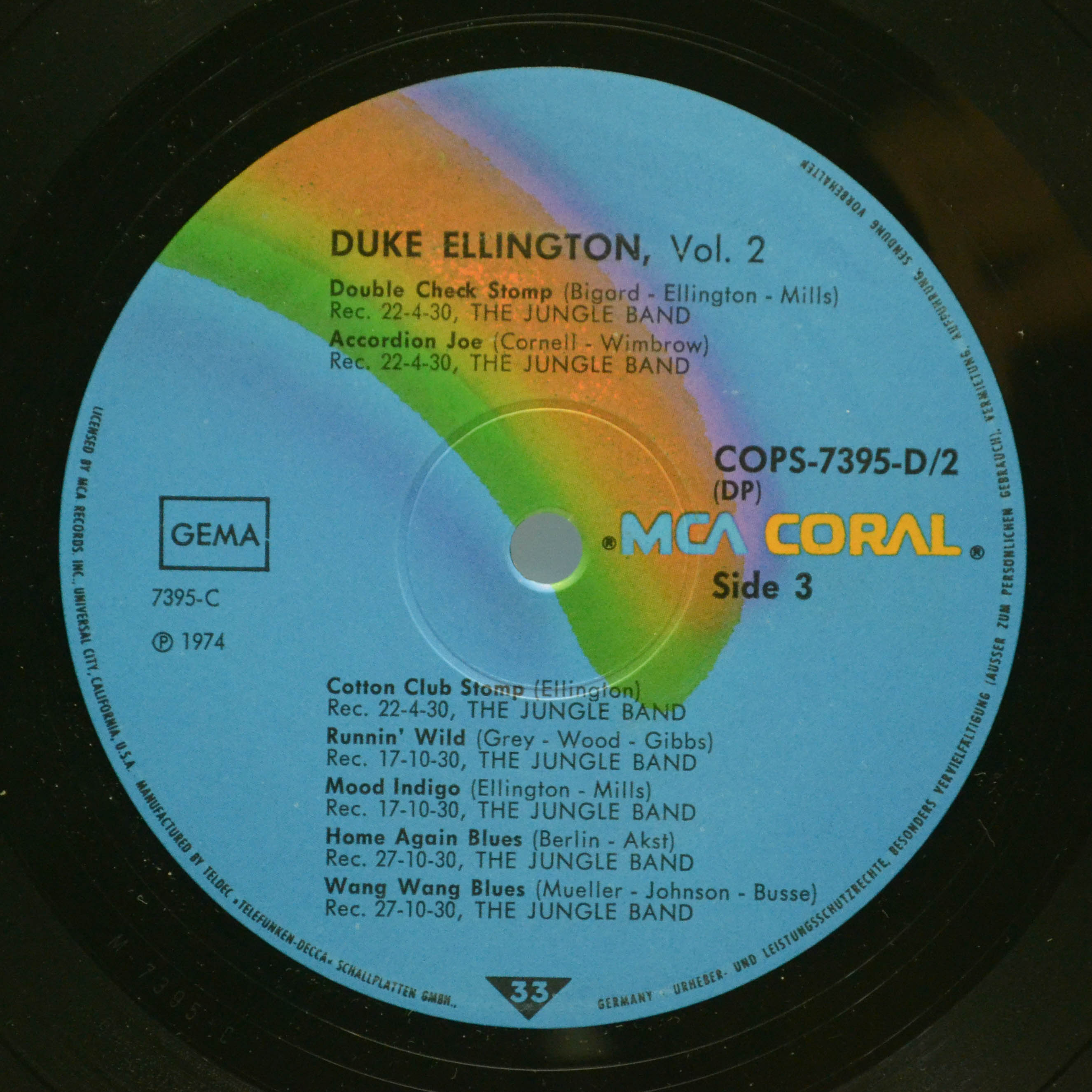 Duke Ellington — Vol. 2 (1929-1931) (2LP), 1974