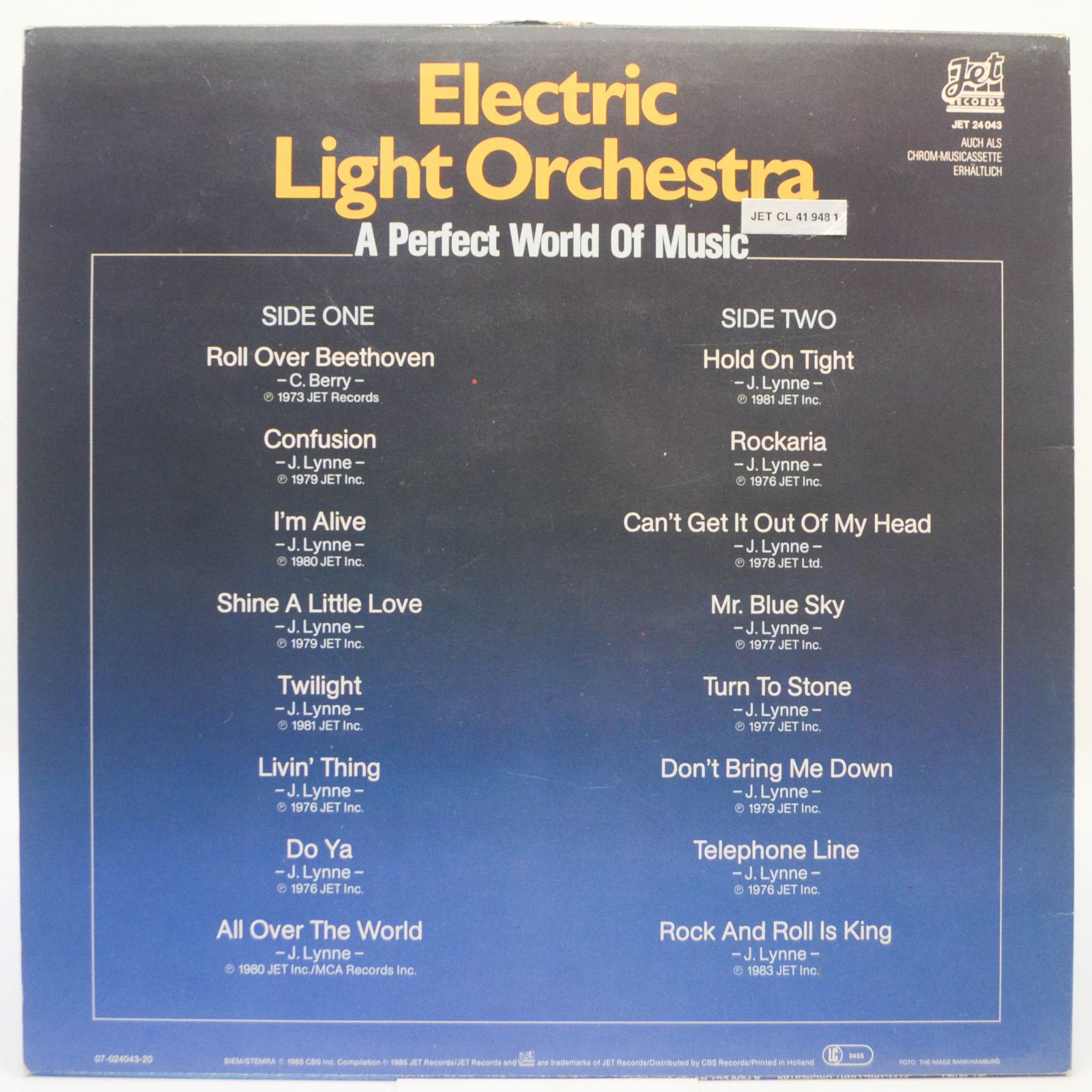 Electric Light Orchestra — A Perfect World Of Music, 1985