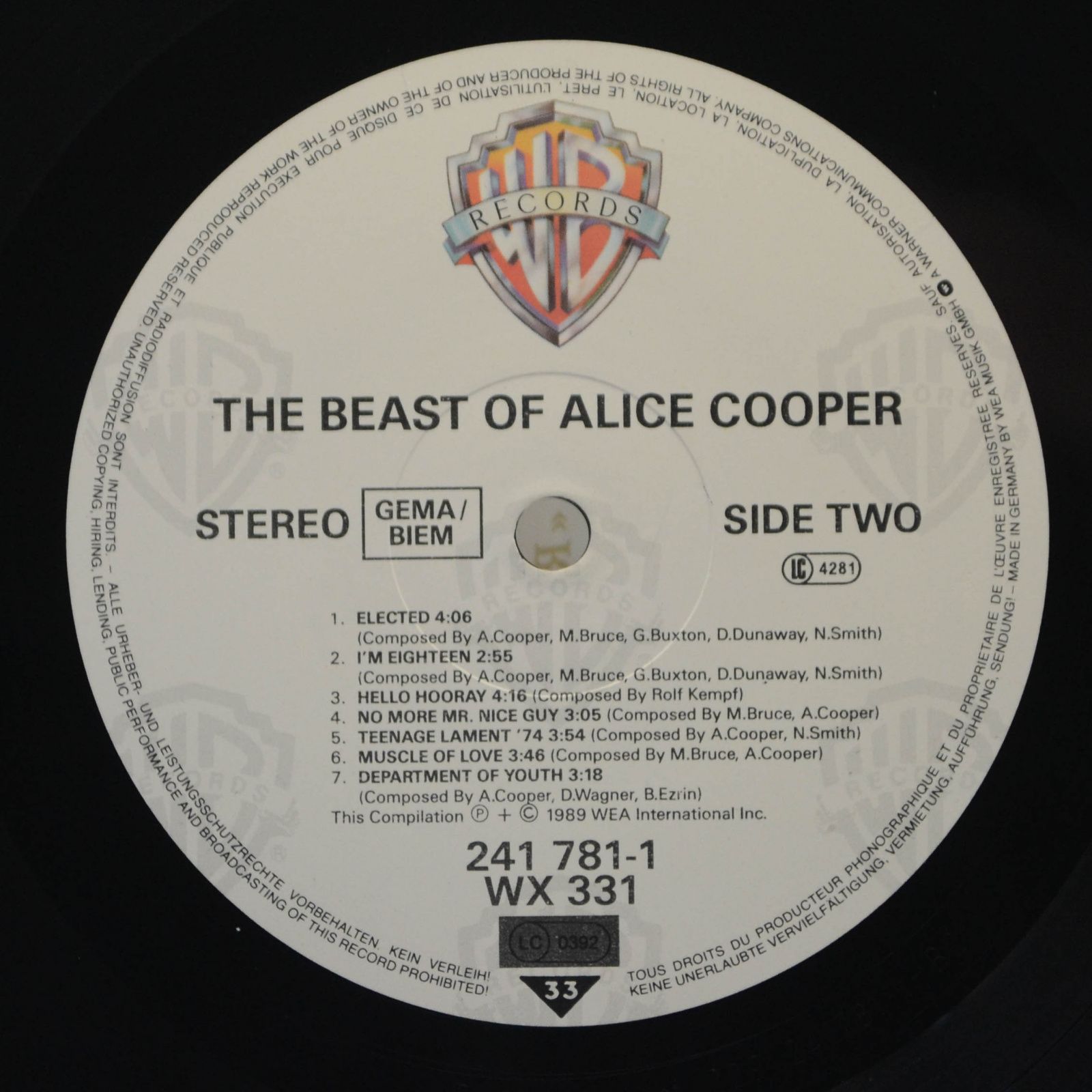 Alice Cooper — The Beast Of Alice Cooper, 1989