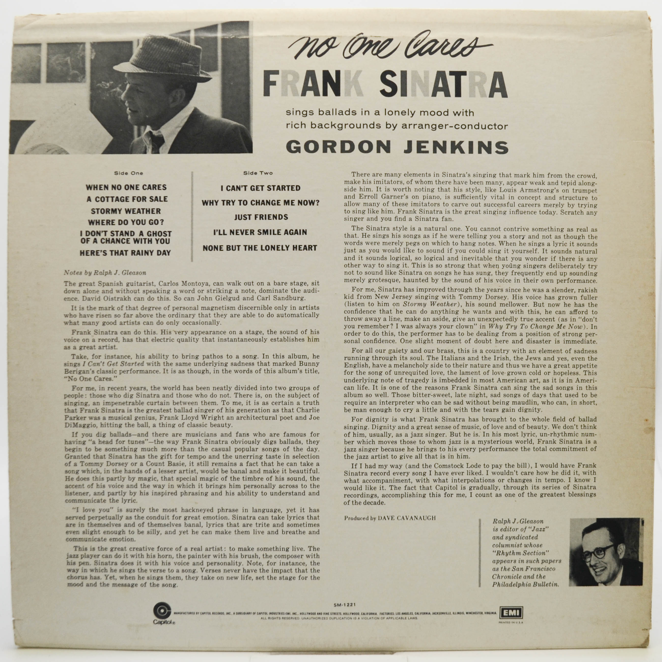 Frank Sinatra — No One Cares (USA), 1959