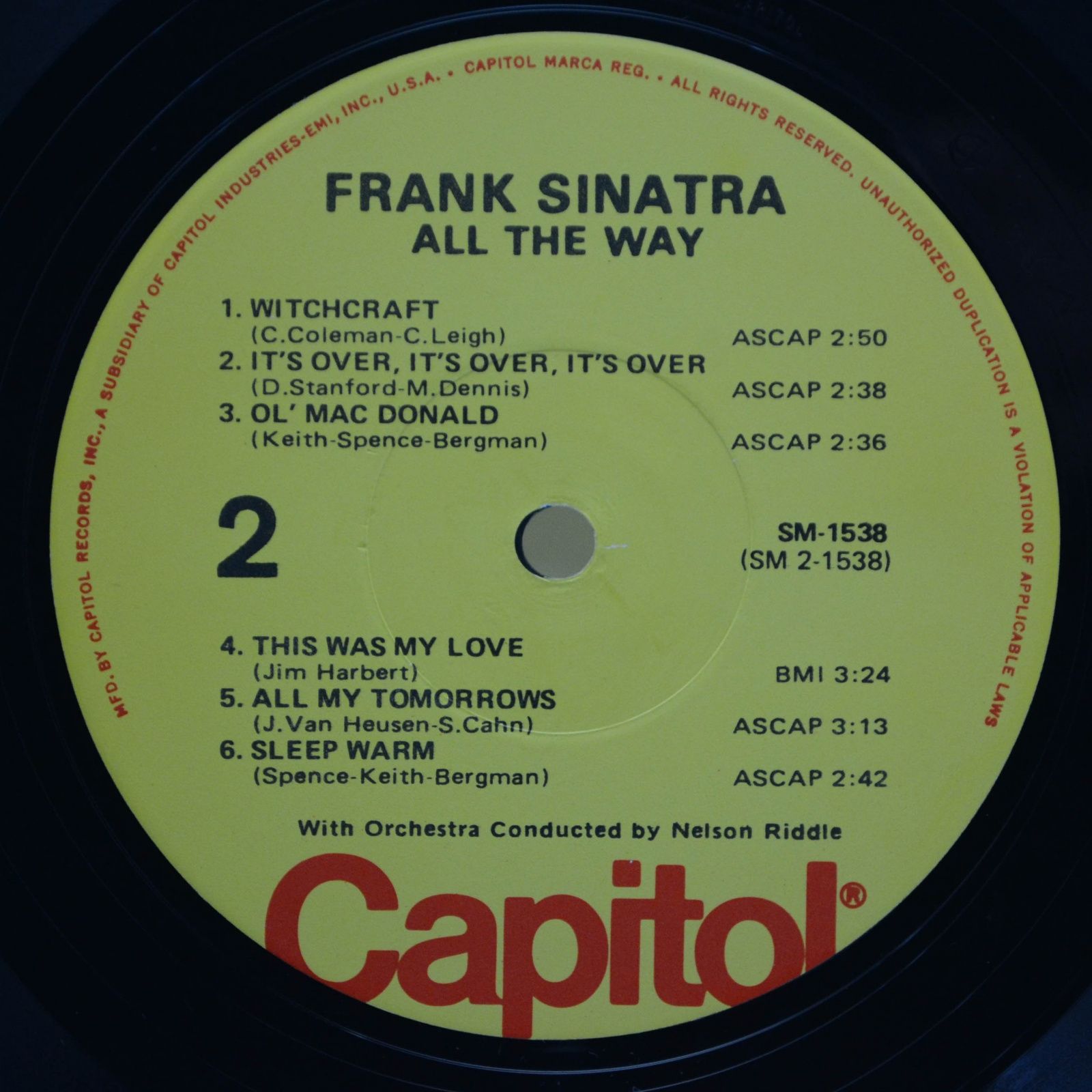 Frank Sinatra — All The Way (USA), 1961