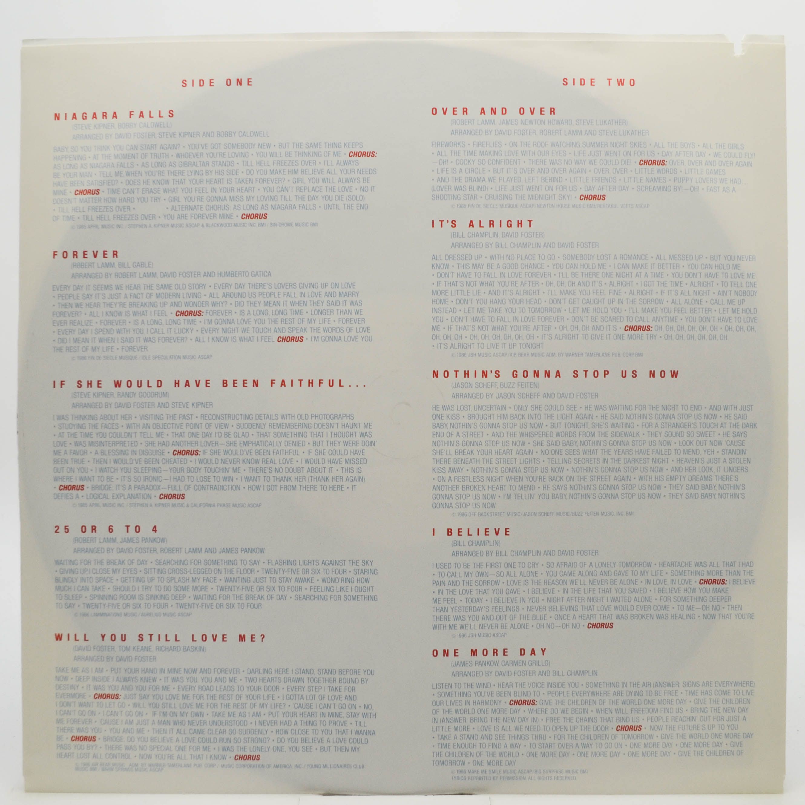 Chicago — Chicago 18 (1-st, USA), 1986