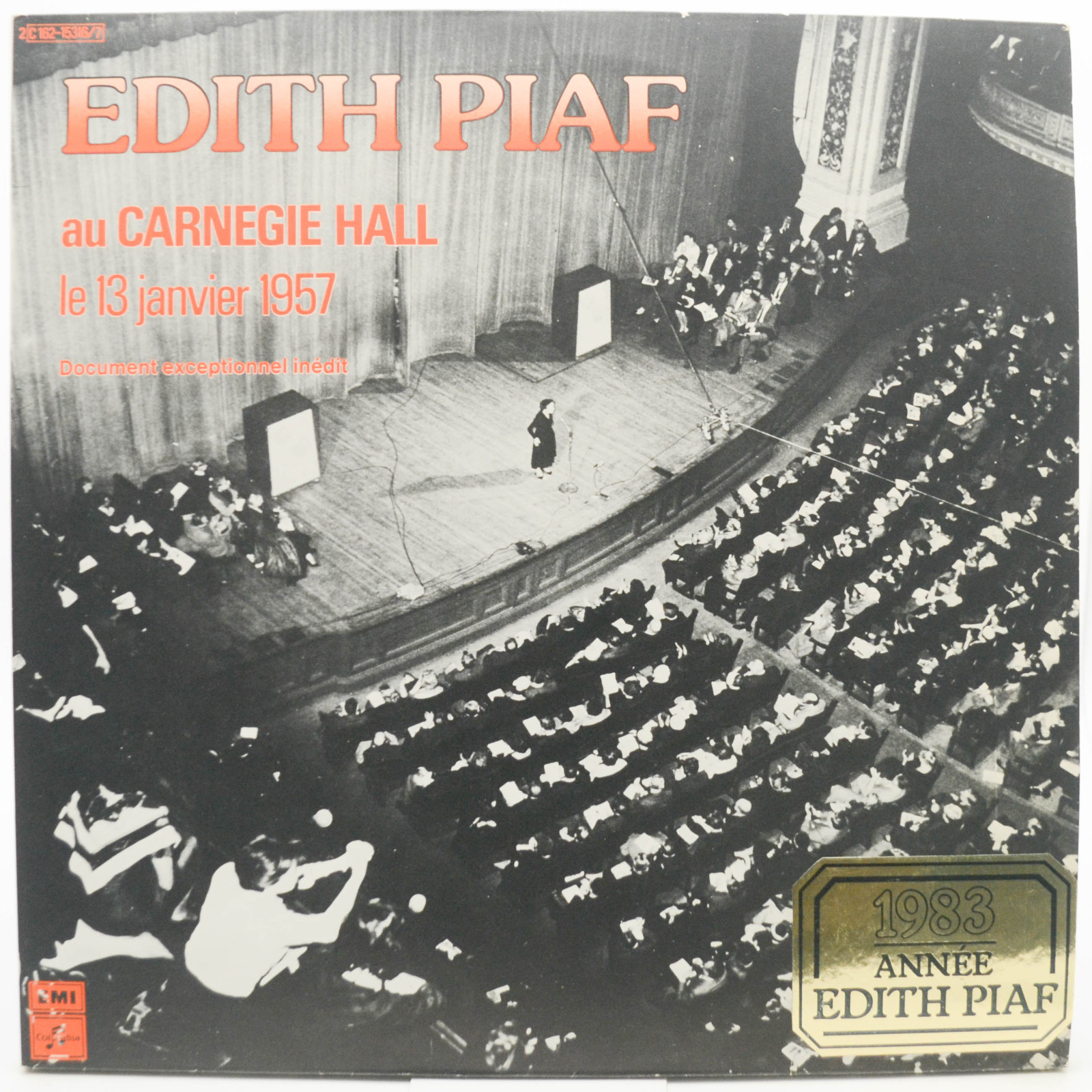 Edith Piaf — Au Carnegie Hall Le 13 Janvier 1957 (2LP, 1-st, France), 1977
