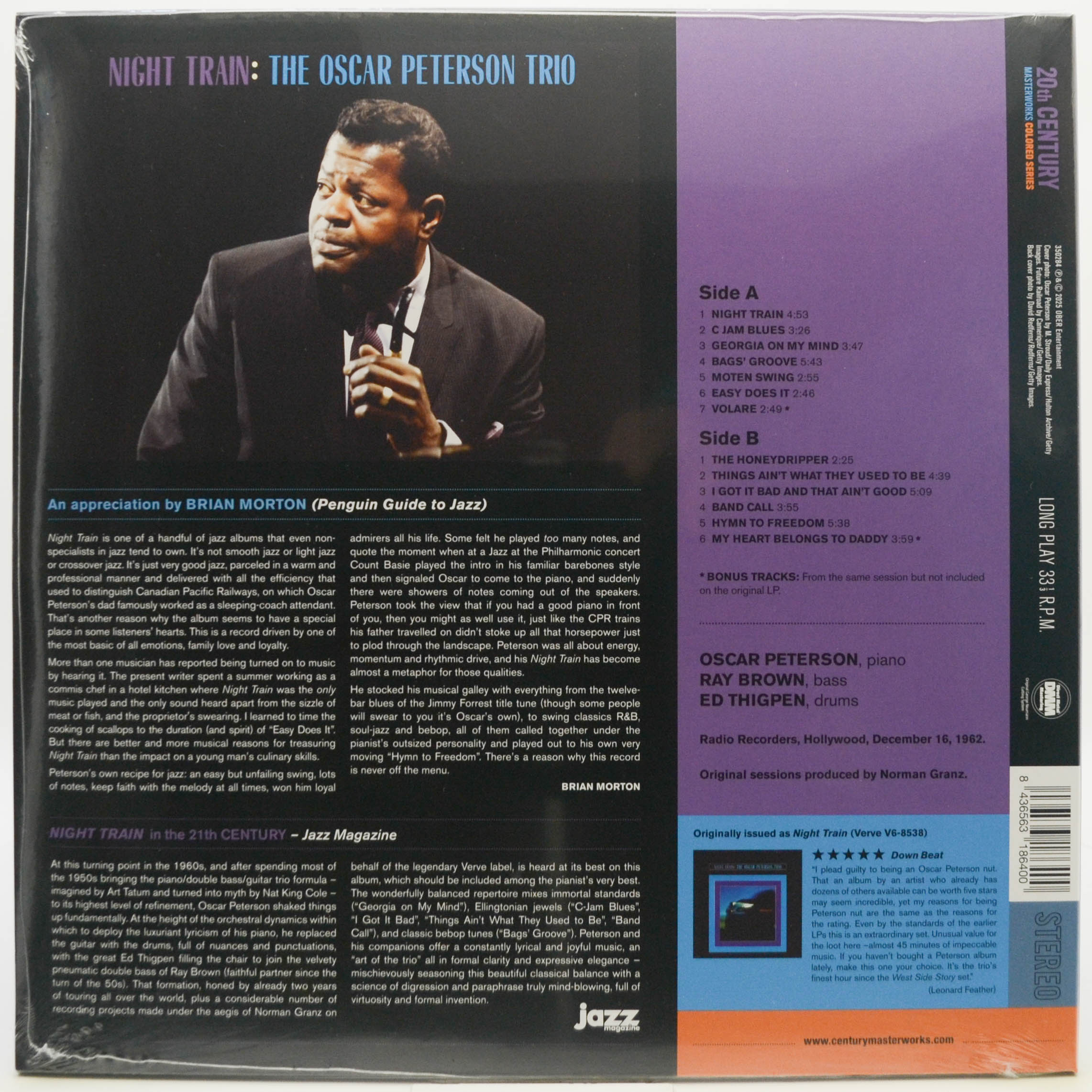 Виниловая пластинка Oscar Peterson Trio — Night Train, 1963
