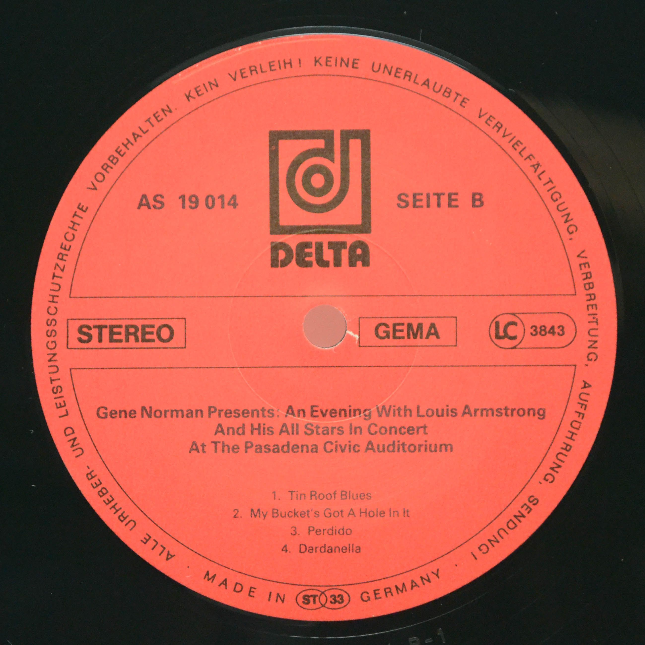 Louis Armstrong And His All Stars — An Evening With Louis Armstrong And His All Stars In Concert At The Pasadena Civic Auditorium (2LP), 1977