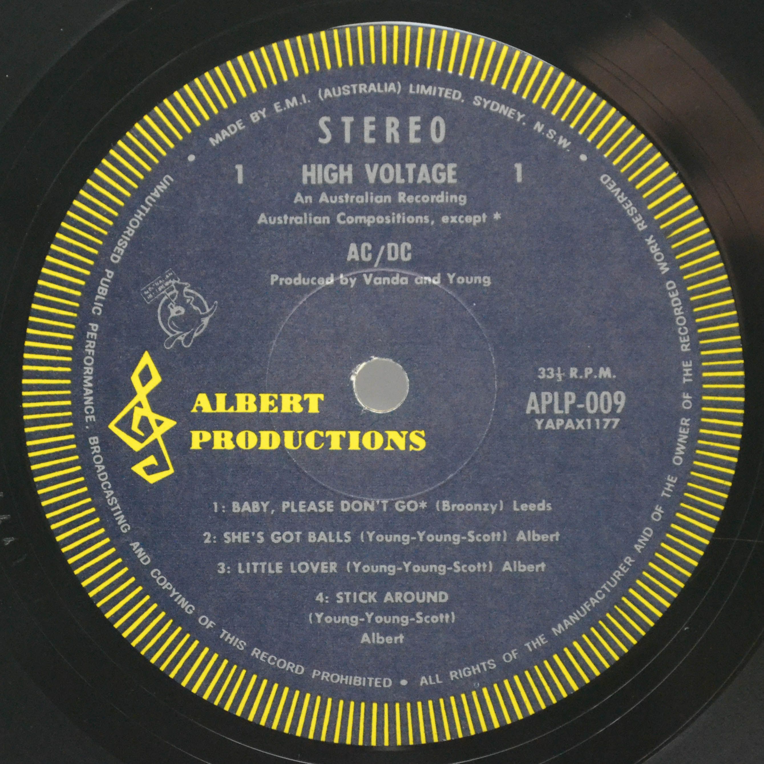 AC/DC — High Voltage (1-st, Australia), 1975