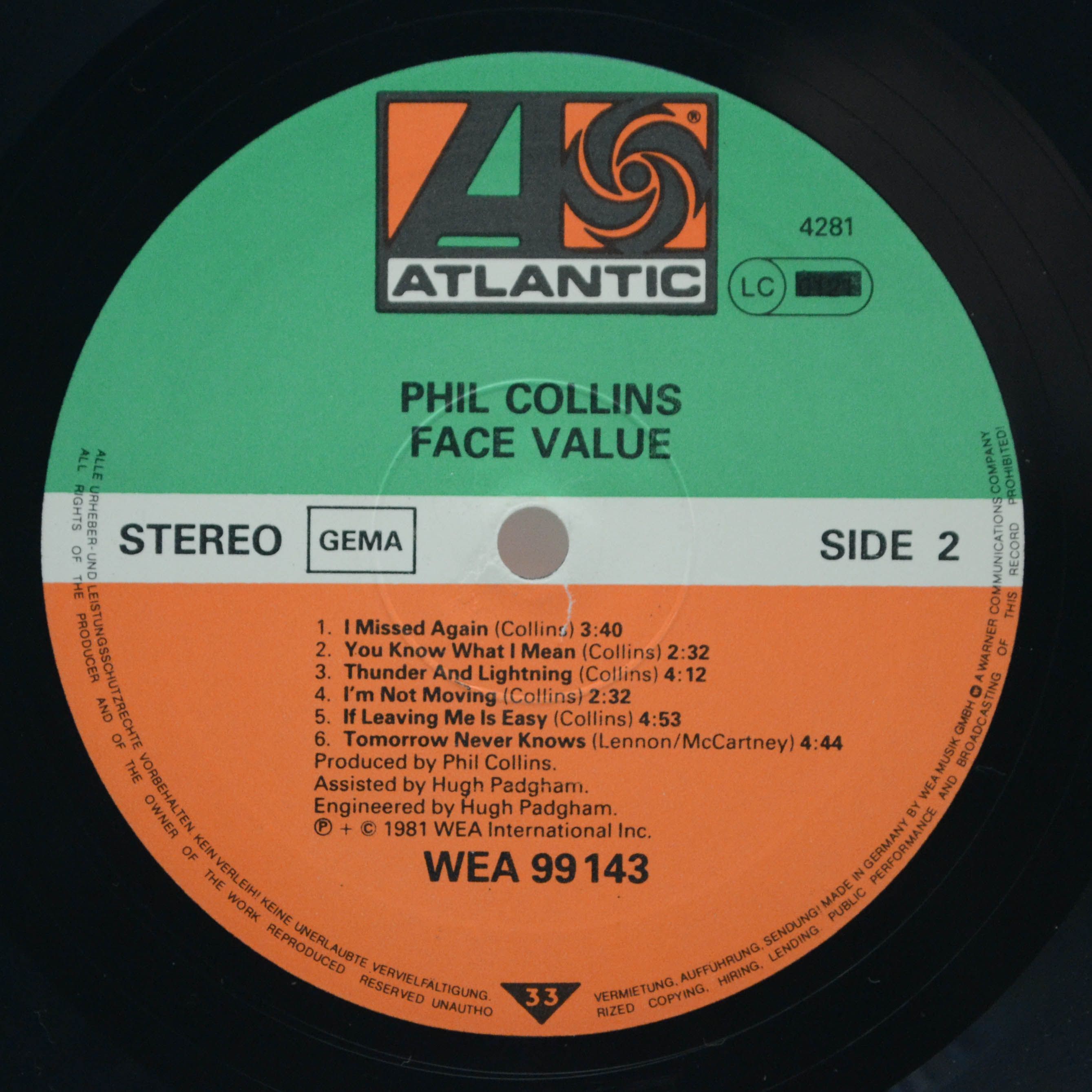 Phil Collins — Face Value, 1981