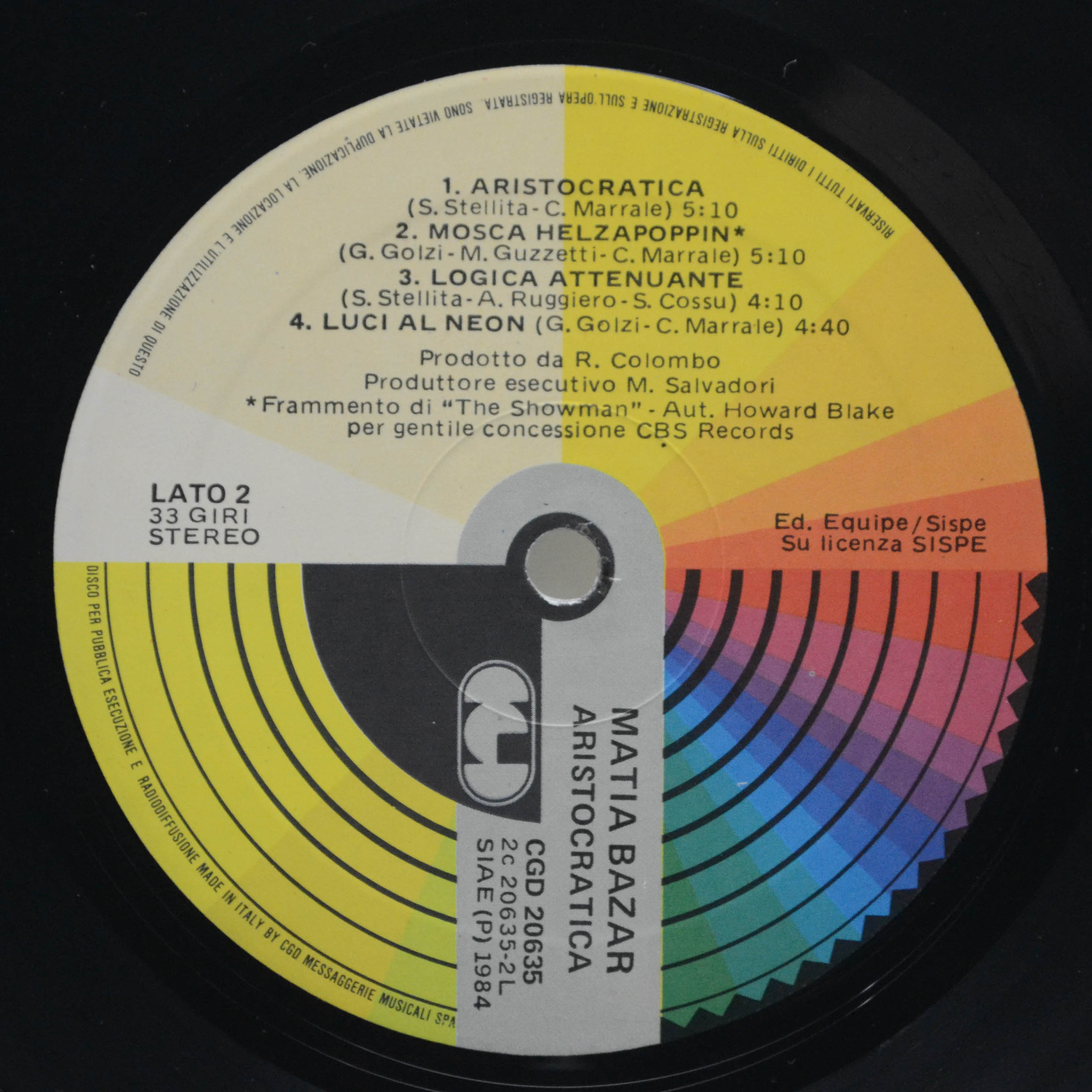 Matia Bazar — Aristocratica (Italy), 1984