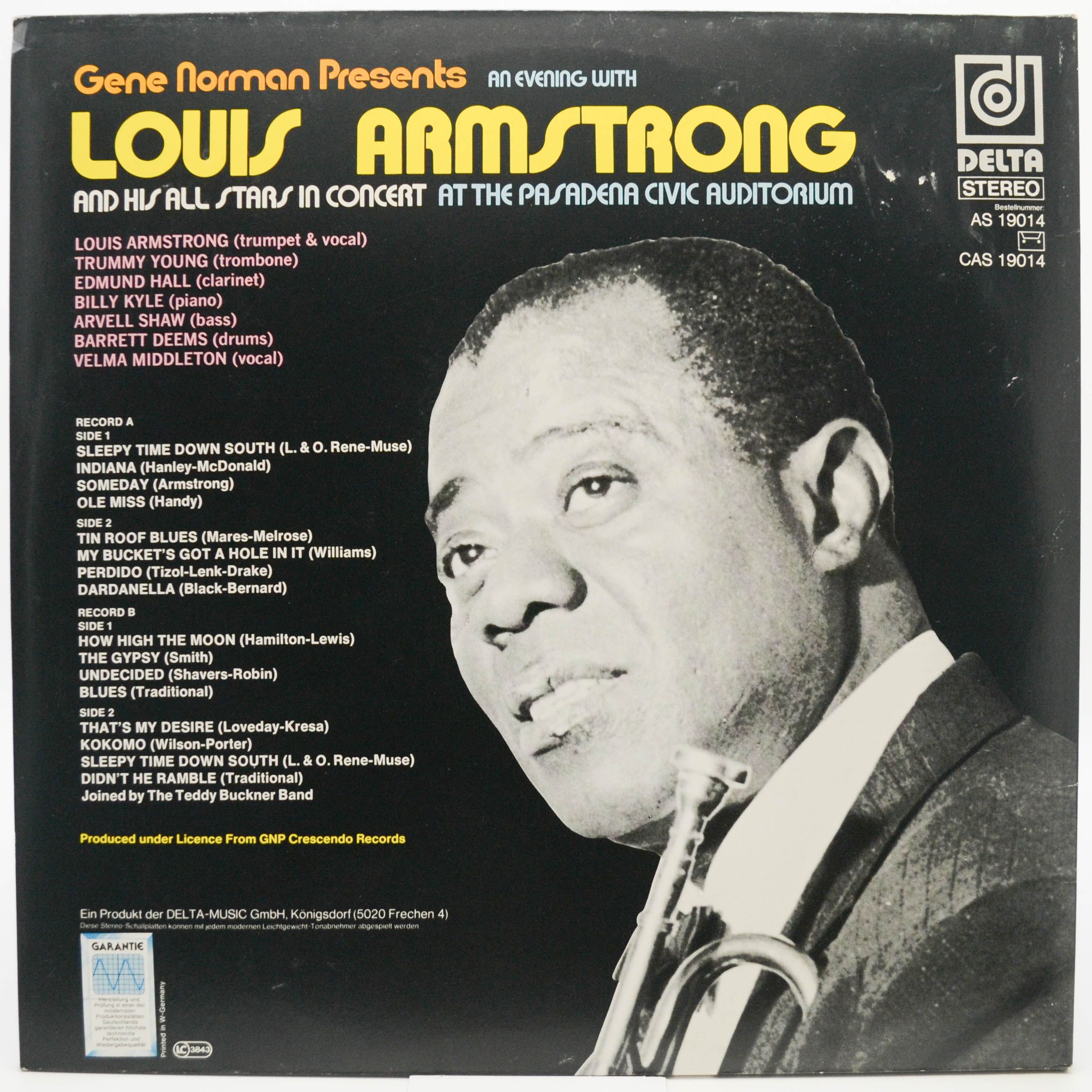 Louis Armstrong And His All Stars — An Evening With Louis Armstrong And His All Stars In Concert At The Pasadena Civic Auditorium (2LP), 1977
