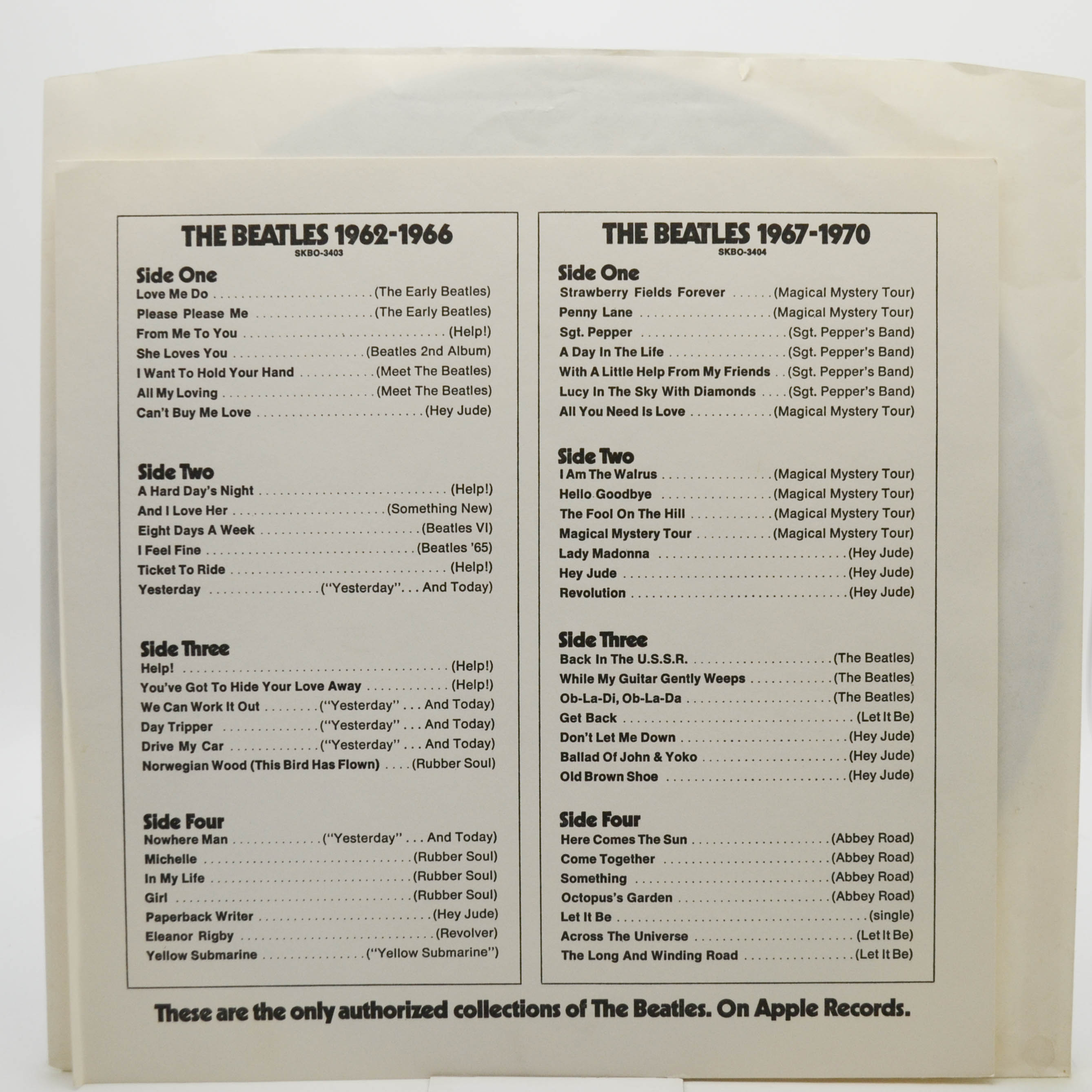 Beatles — 1962-1966 (2LP), 1973