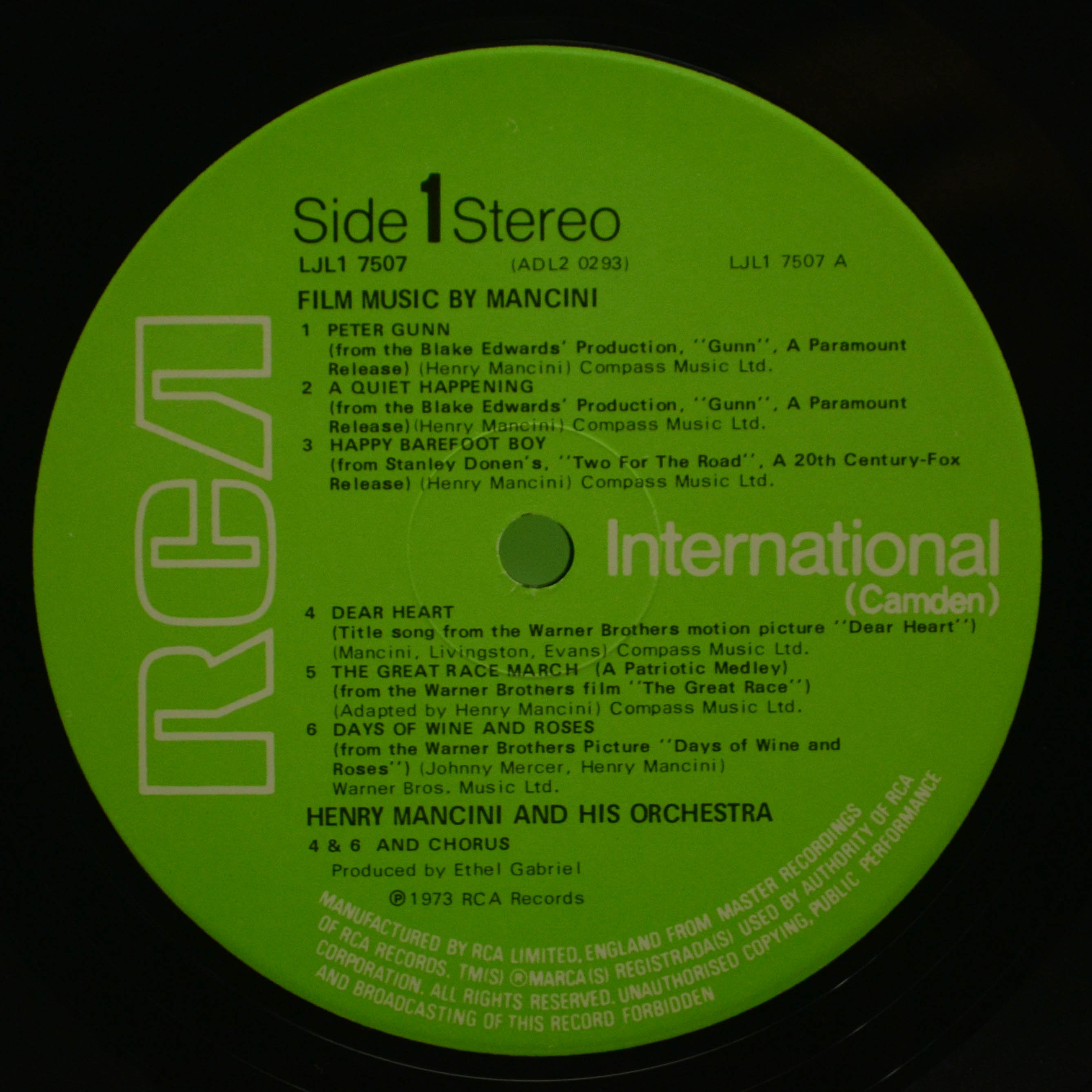 Henry Mancini And His Orchestra — Film Music By Mancini (UK), 1973