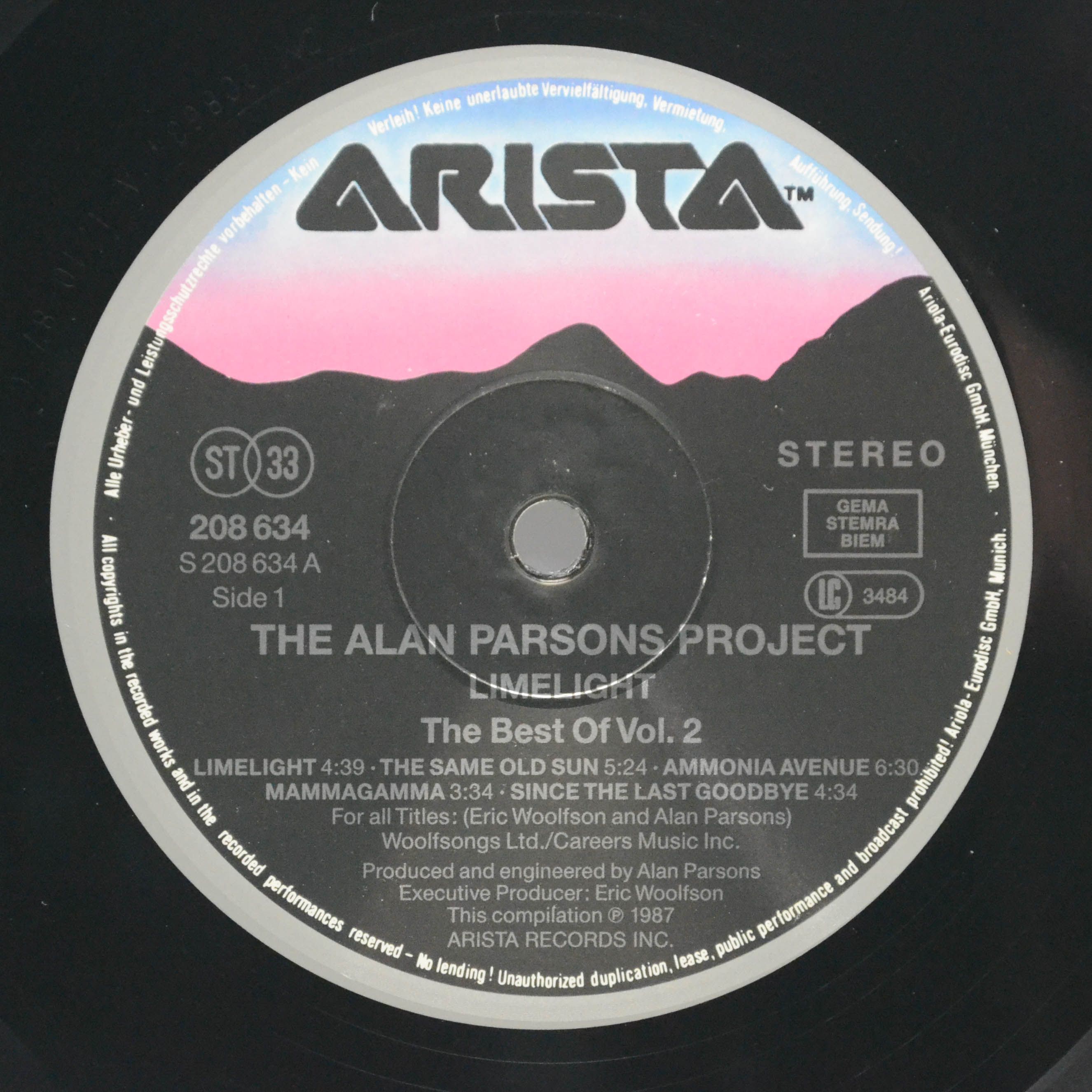 Alan Parsons Project — Limelight - The Best Of Vol.2, 1987