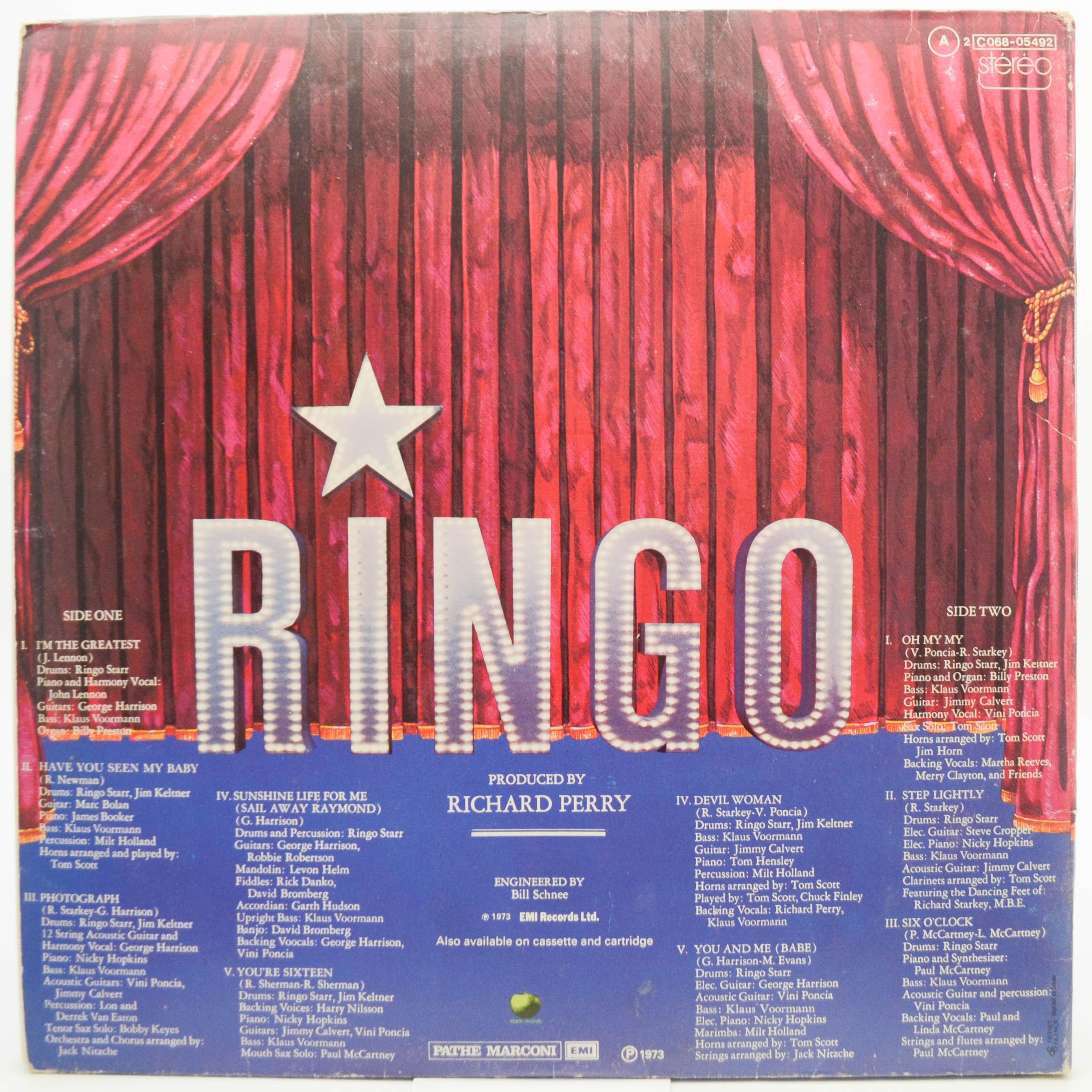 Ringo Starr — Ringo (booklet), 1973