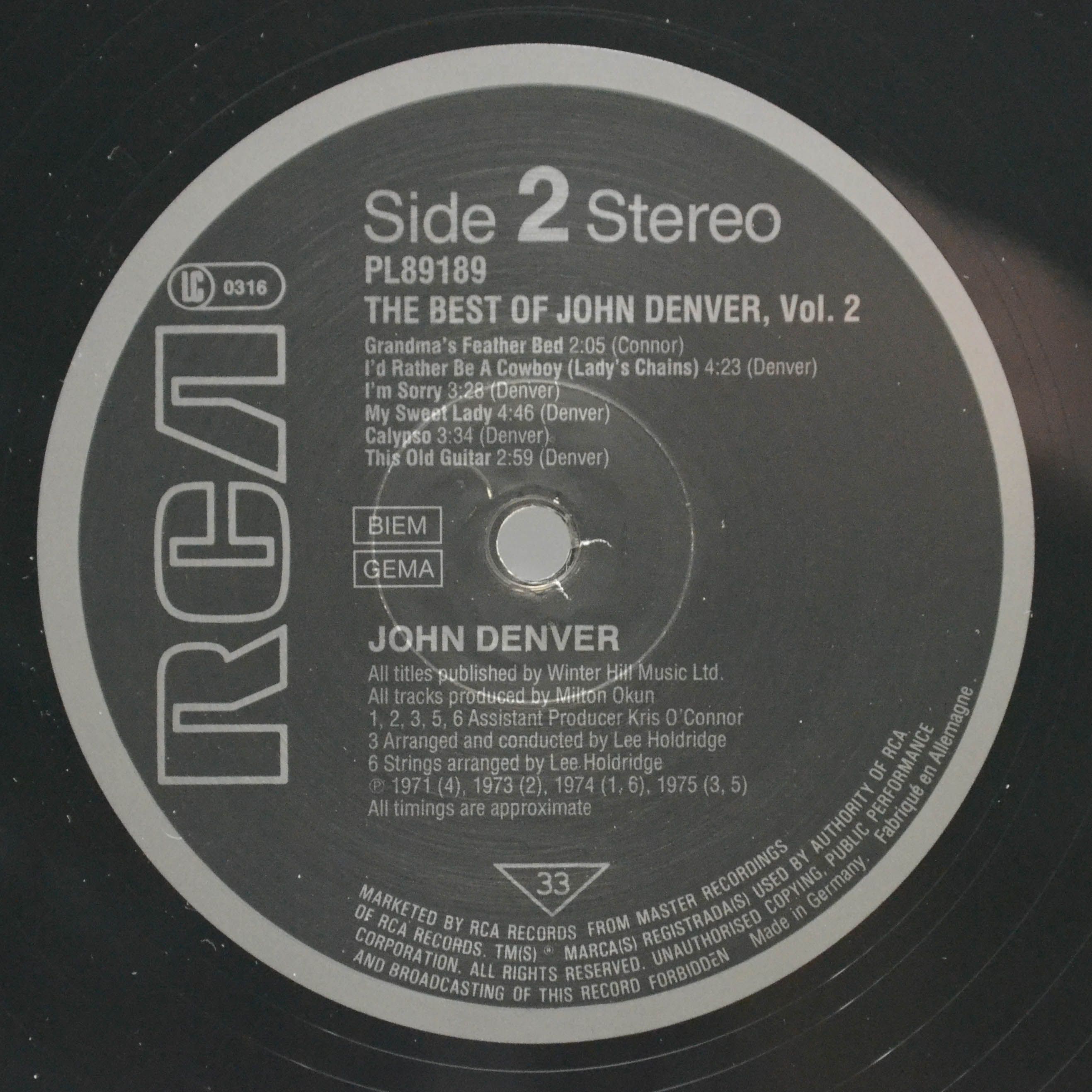 Виниловая пластинка John Denver — The Best Of Vol.2, 1977