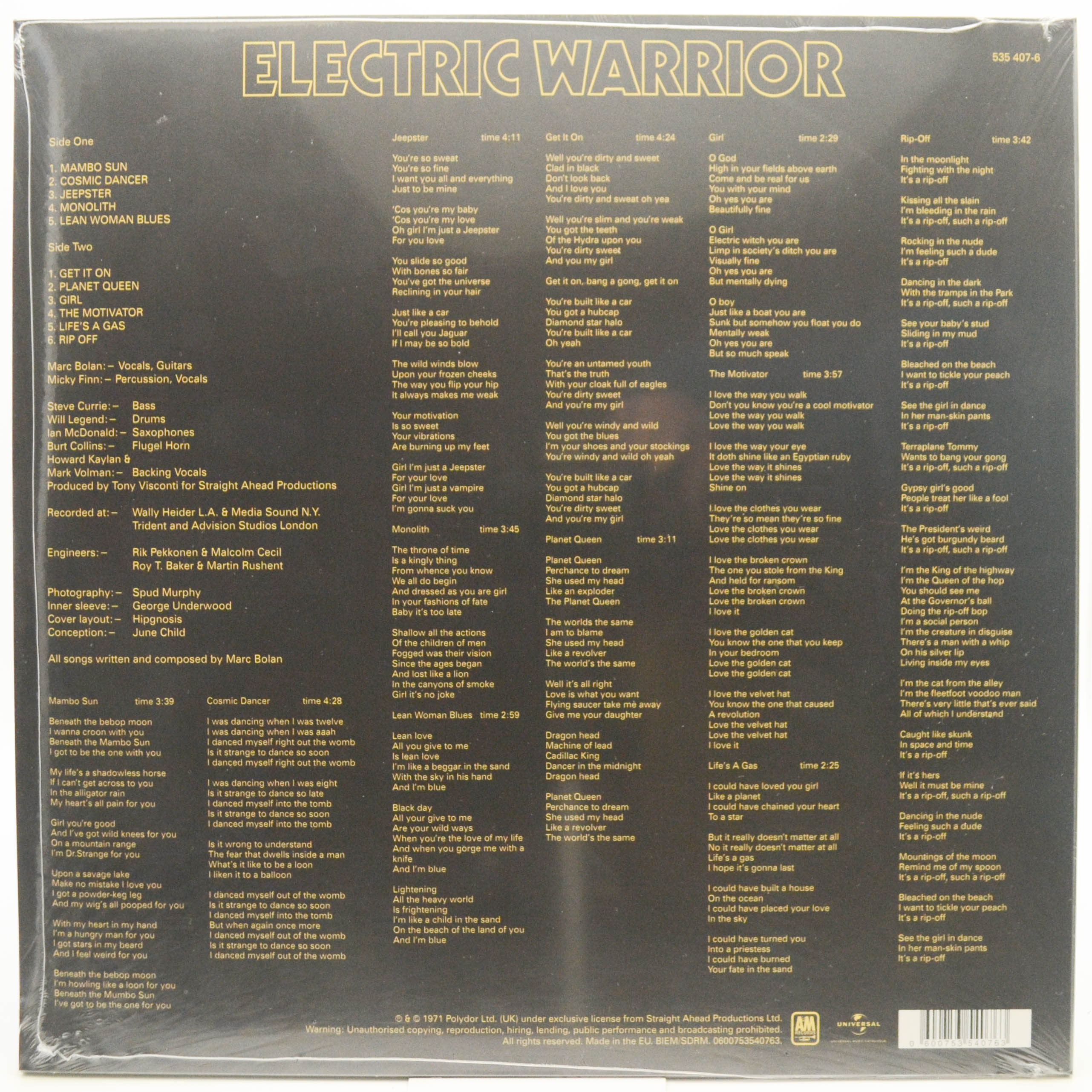 T. Rex — Electric Warrior, 1971