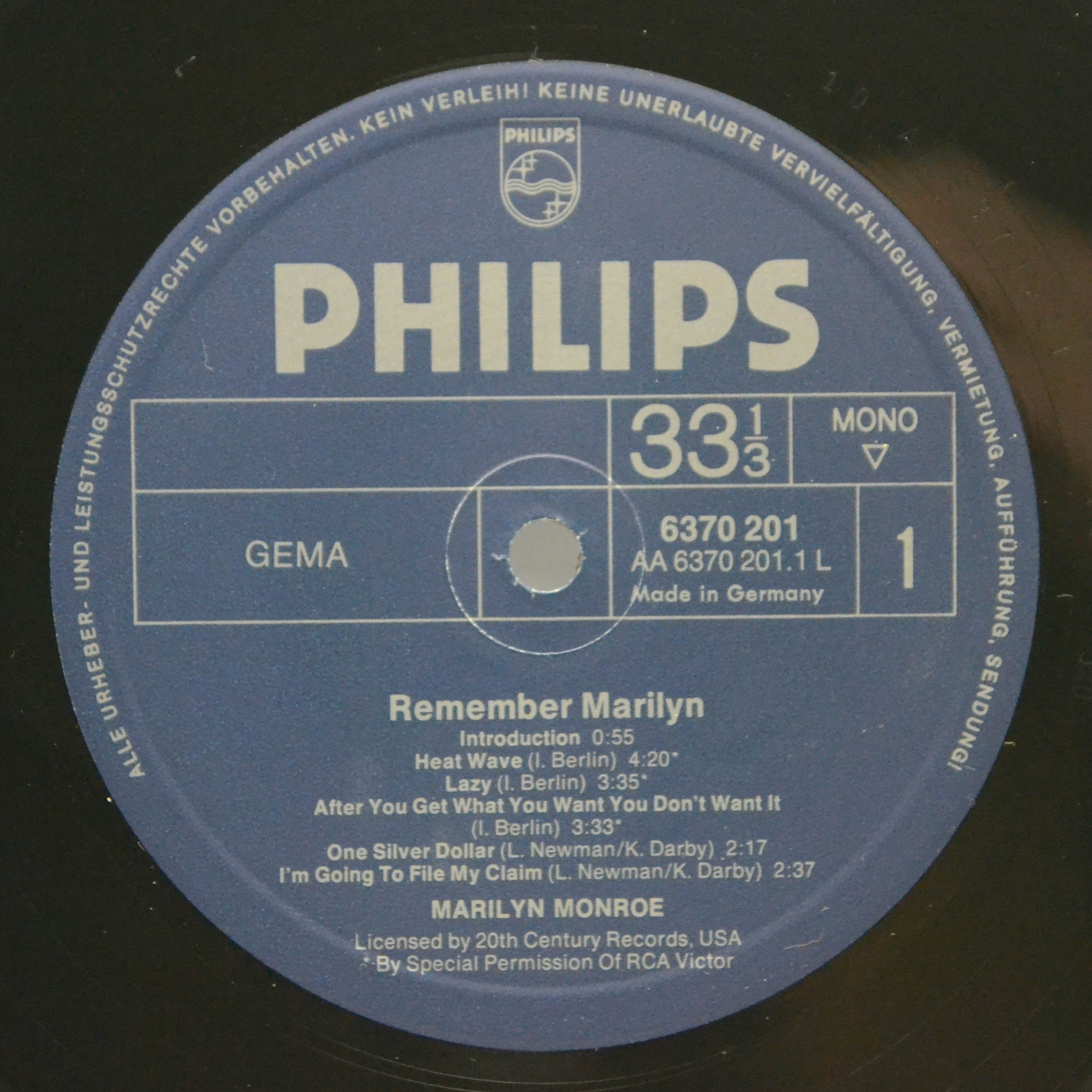 Marilyn Monroe — Remember Marilyn (booklet), 1962