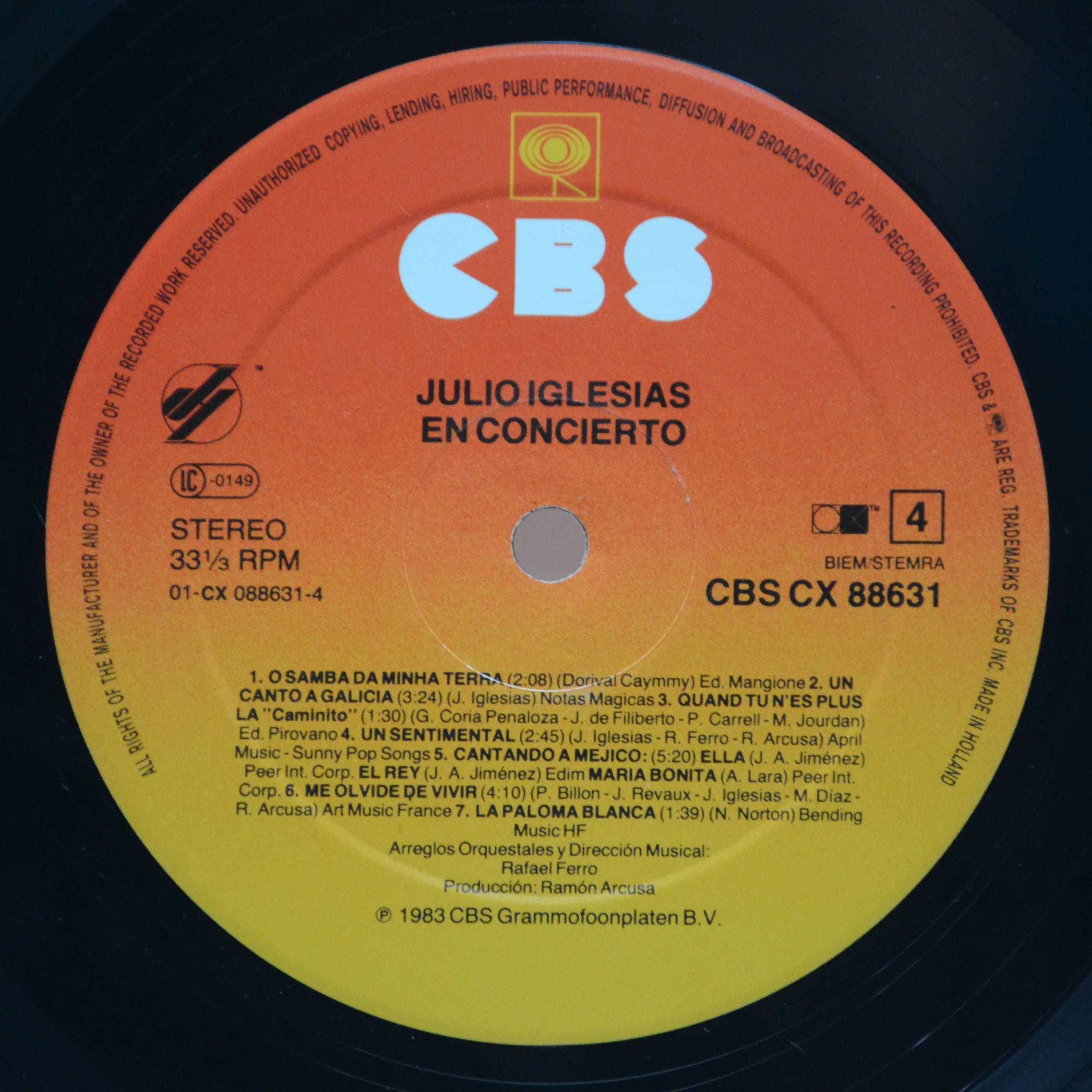 Julio Iglesias — En Concierto (2LP), 1983