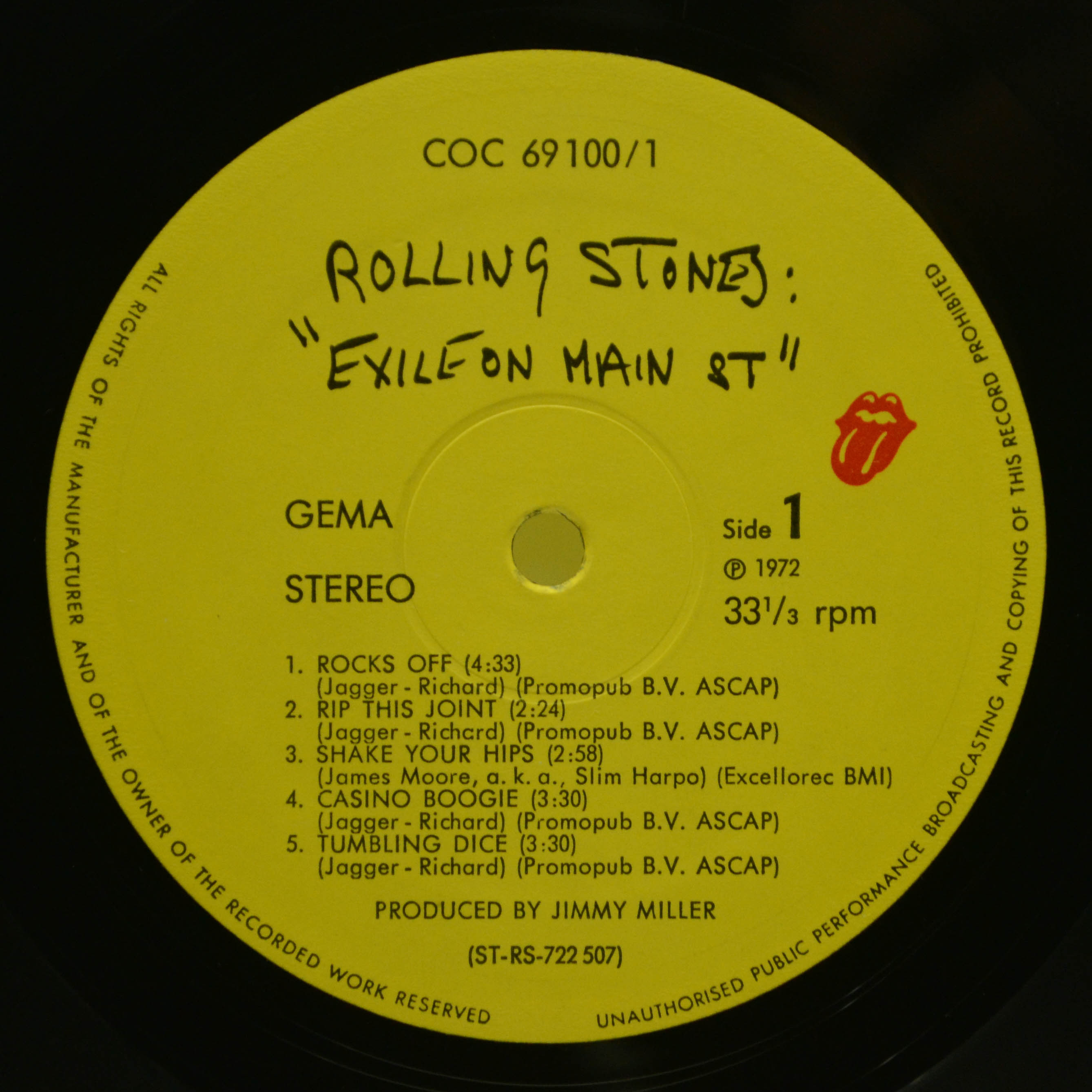 Rolling Stones — Exile On Main St (2LP), 1972