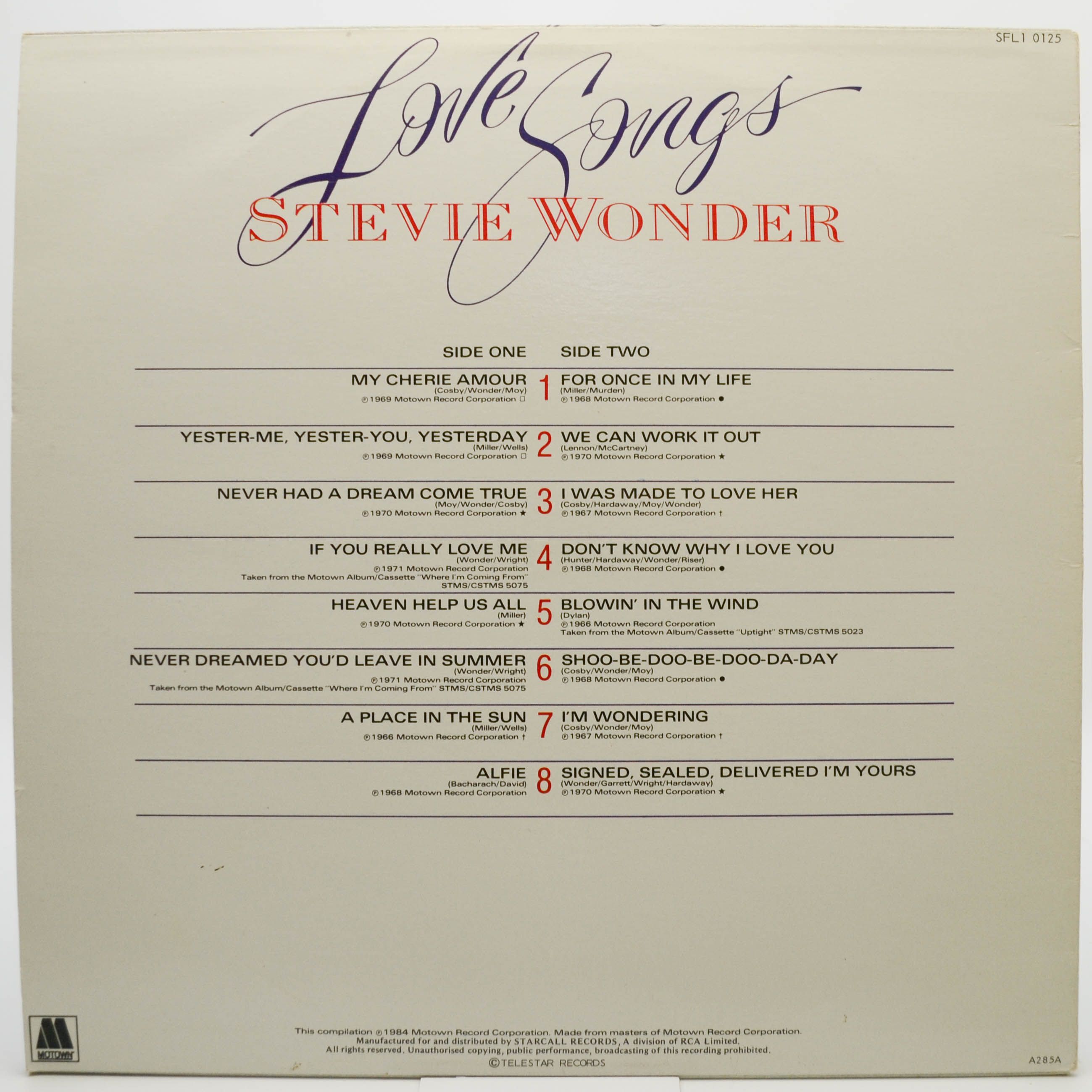 Stevie Wonder — Love Songs - 16 Classic Hits, 1984