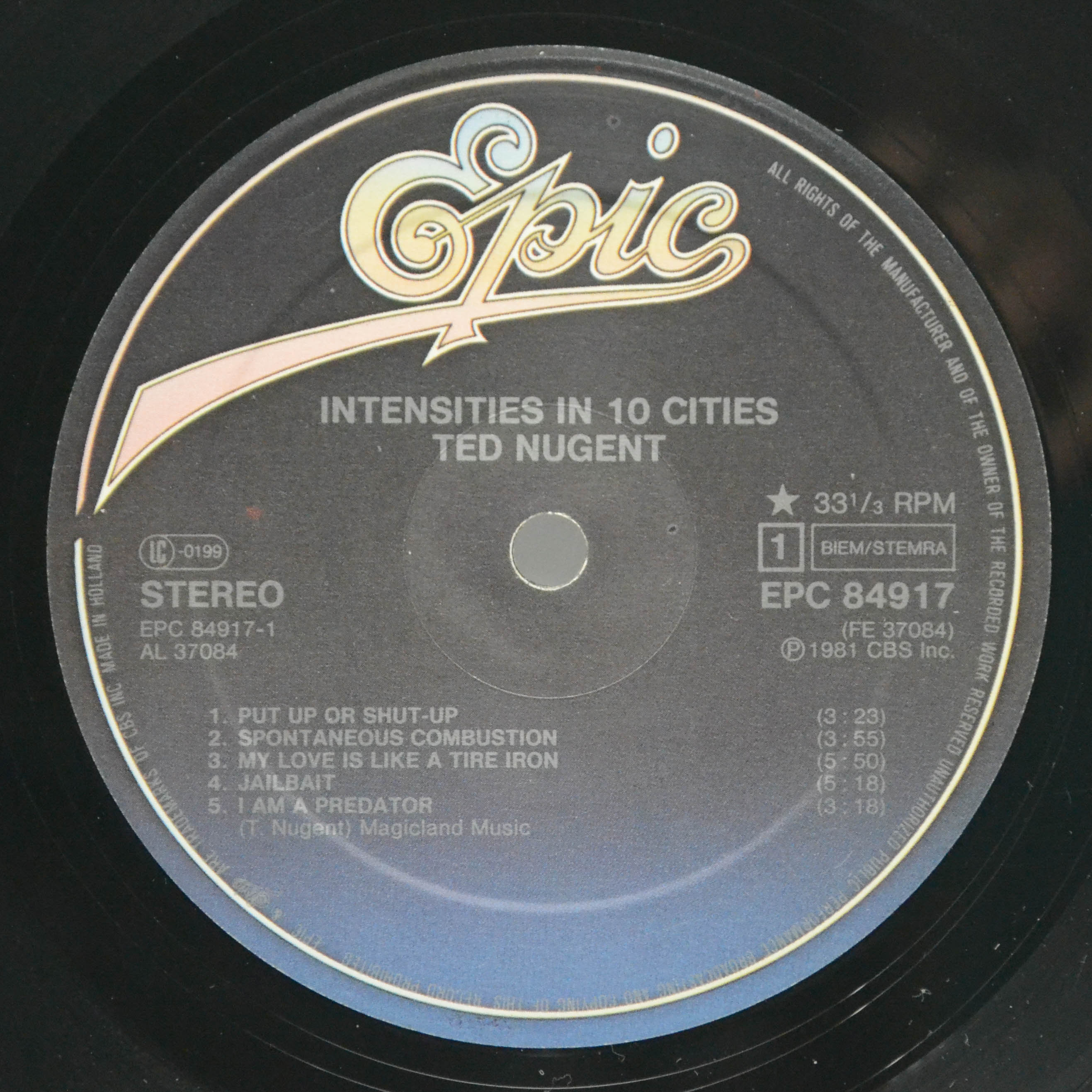 Ted Nugent — Intensities In 10 Cities, 1981