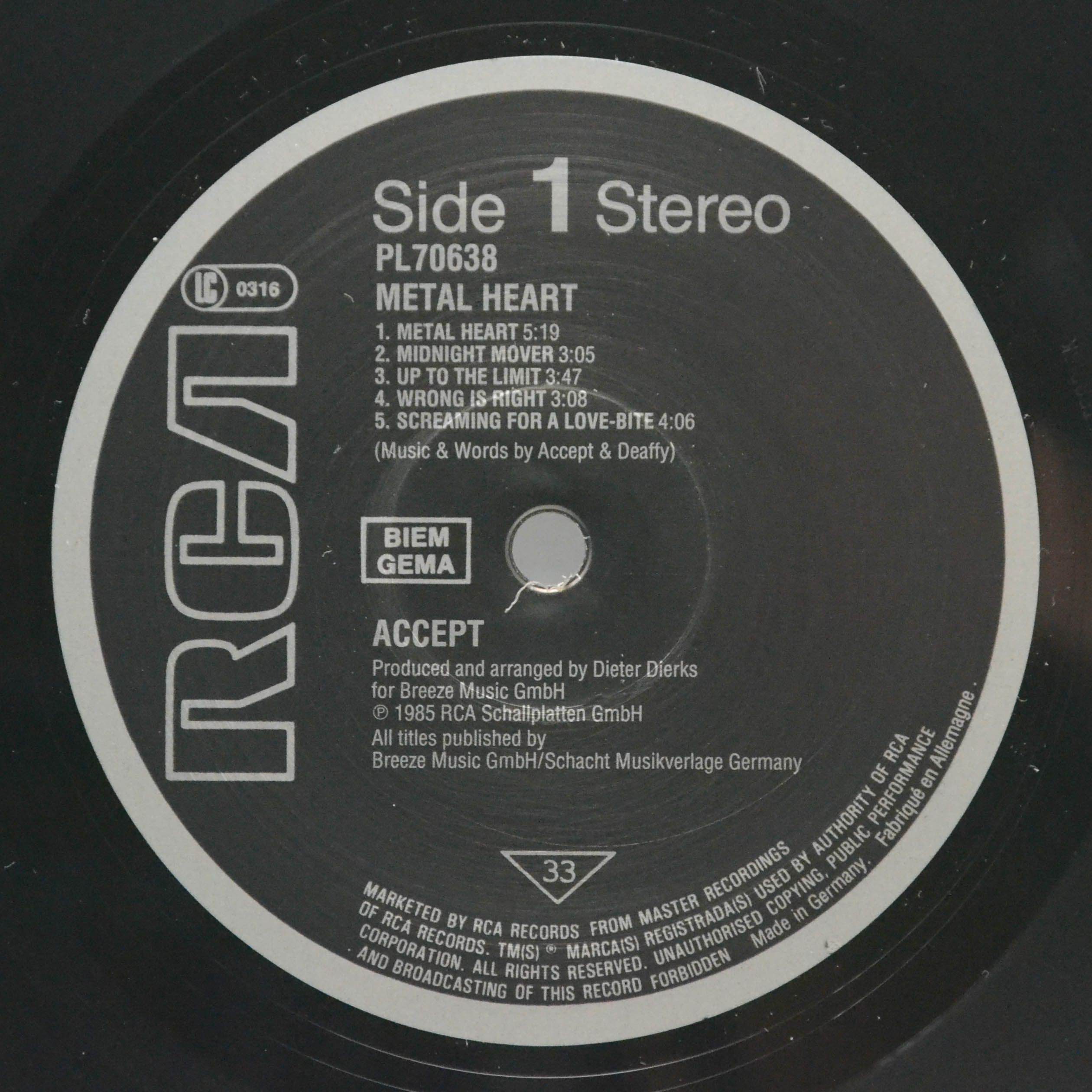 Accept — Metal Heart, 1985