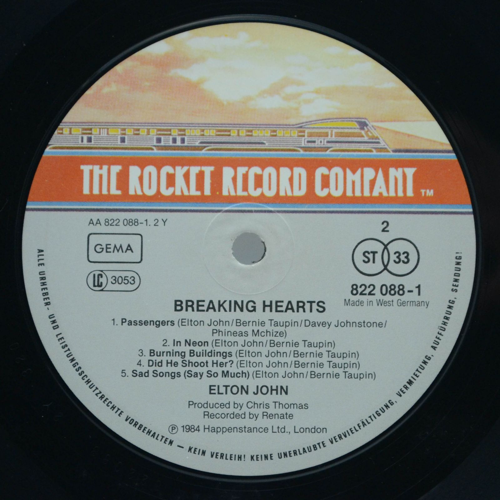 Elton John — Breaking Hearts, 1984