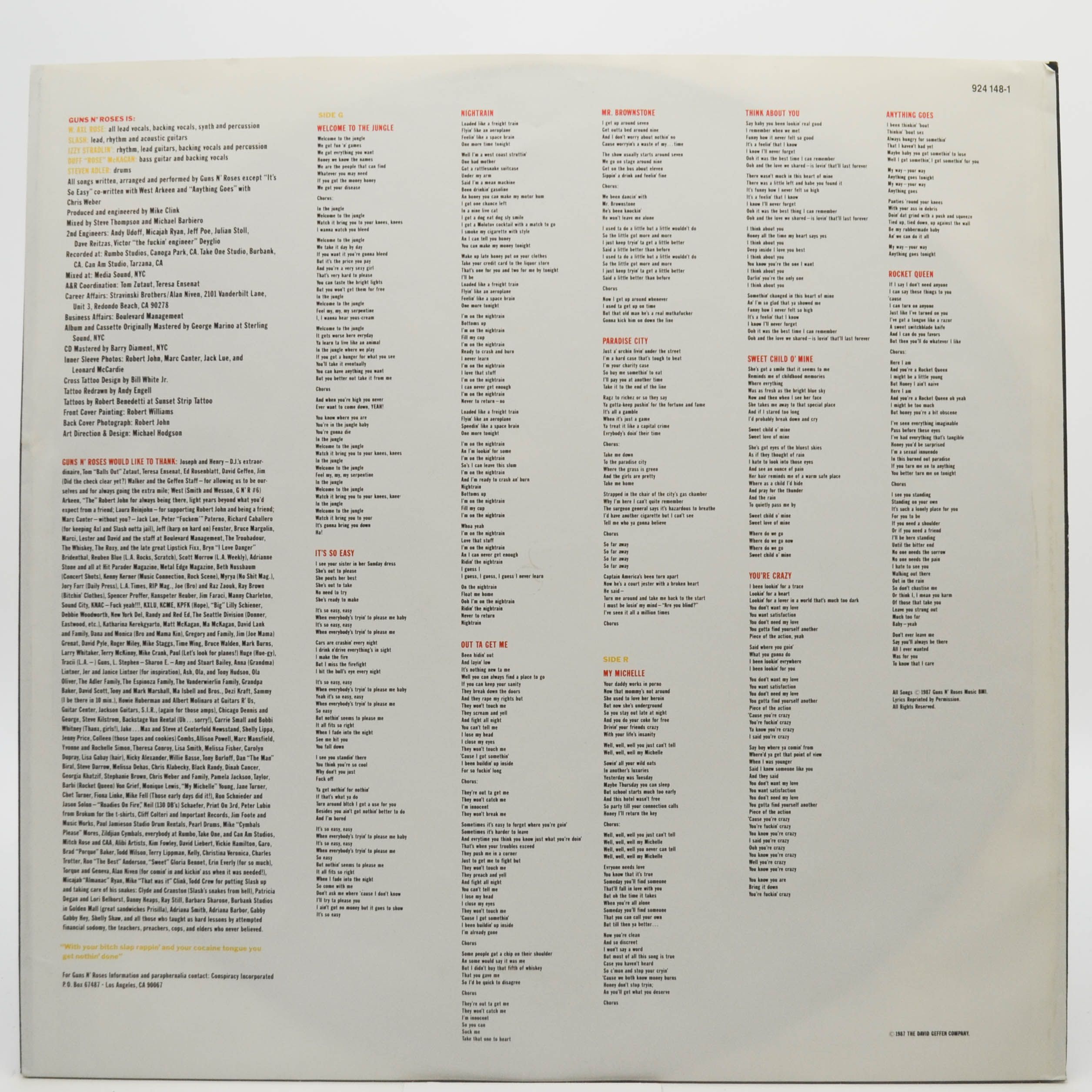 Guns N' Roses — Appetite For Destruction, 1987