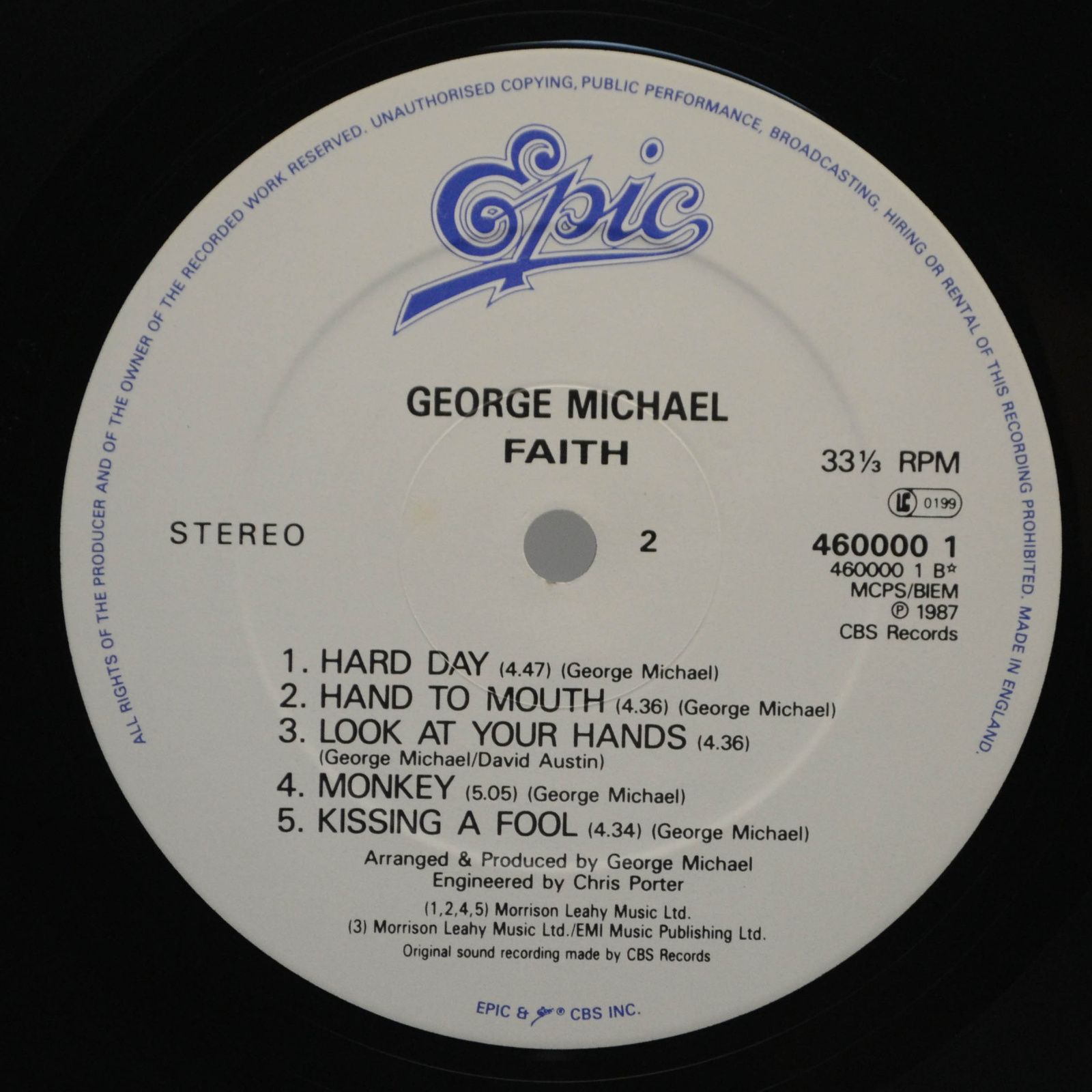 George Michael — Faith (1-st, UK), 1987