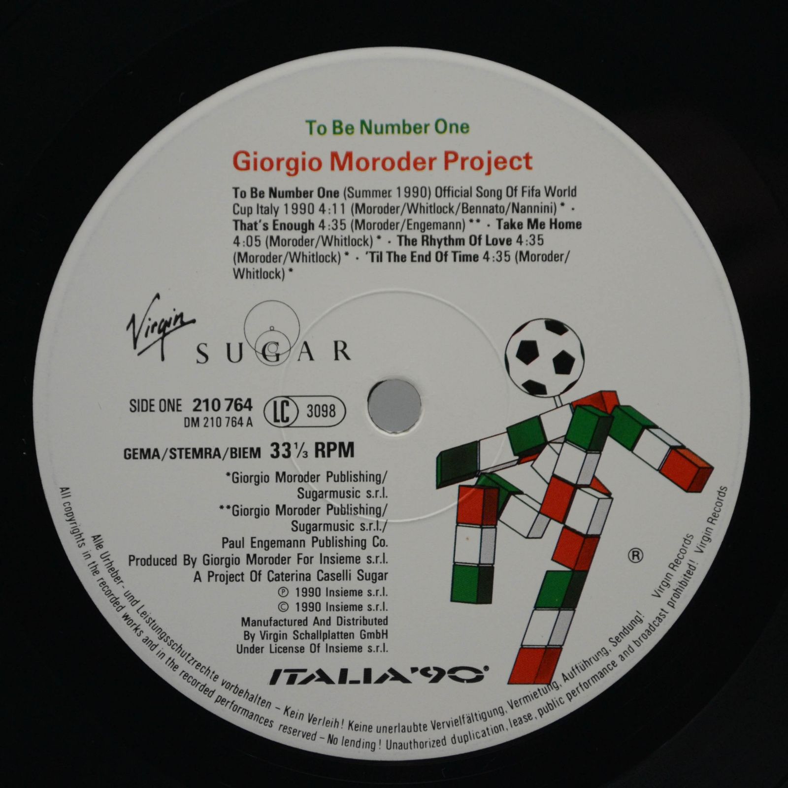 Giorgio Moroder Project — To Be Number One (Summer 1990), 1990