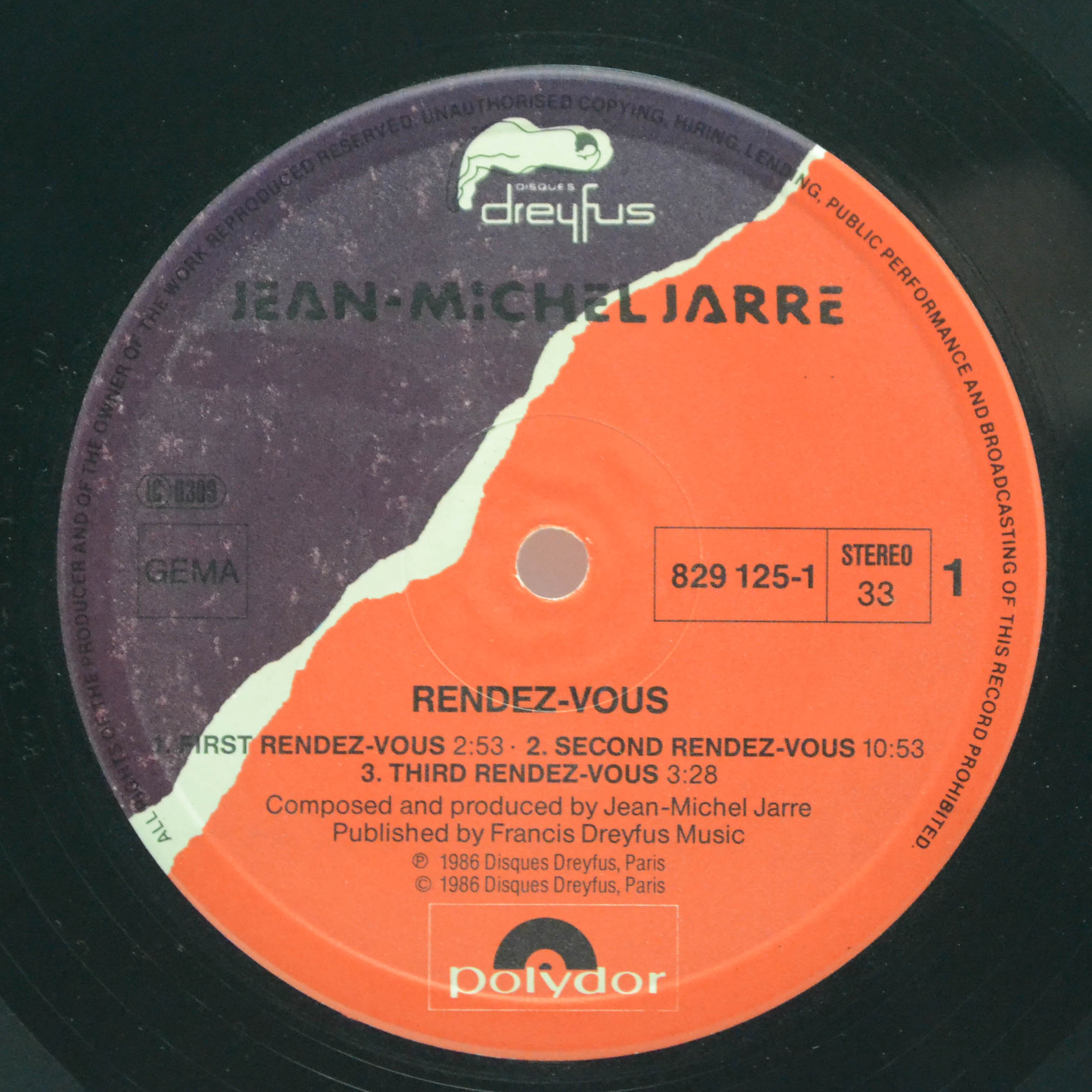 Виниловая пластинка Jean-Michel Jarre — Rendez-Vous, 1986