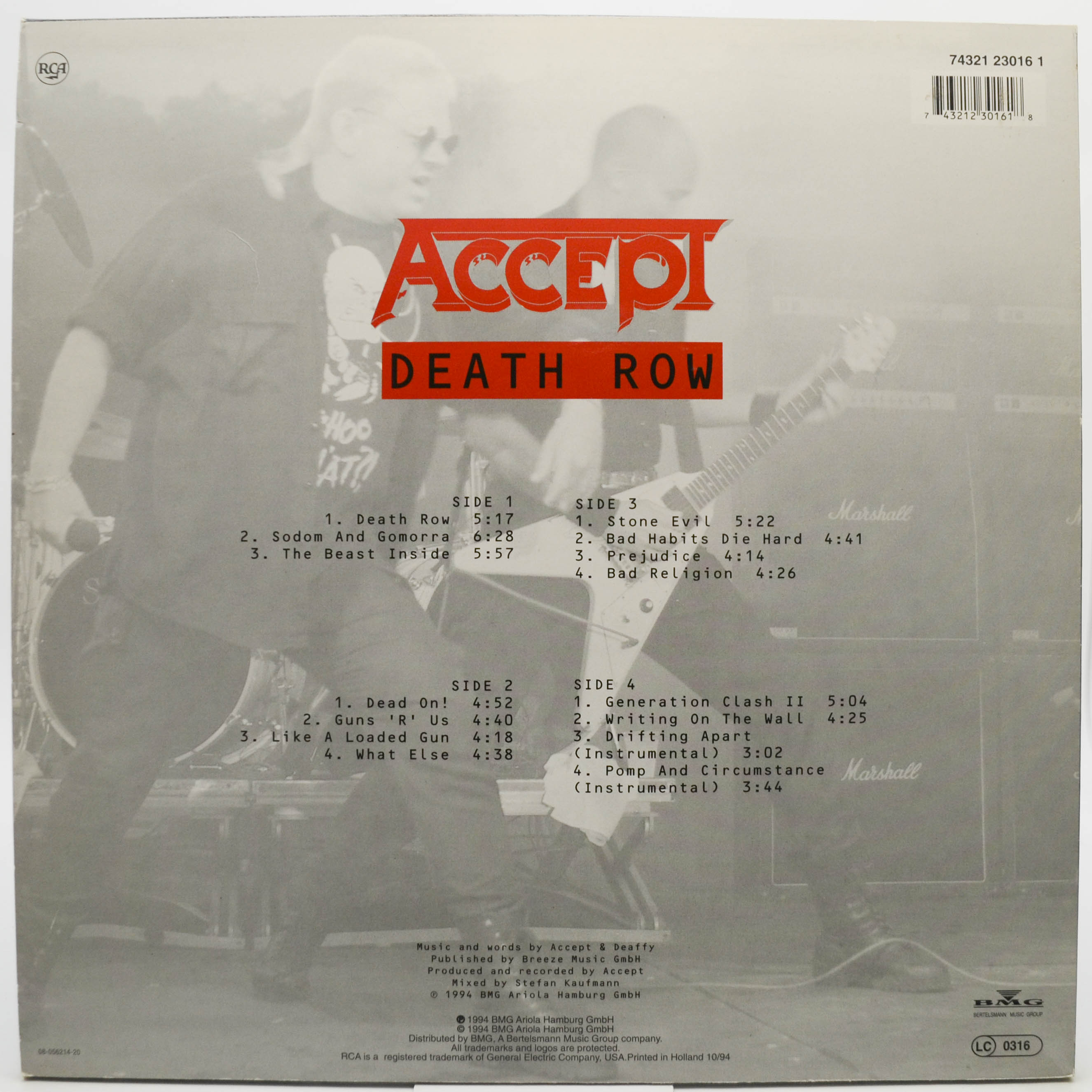 Accept — Death Row (2LP), 1994