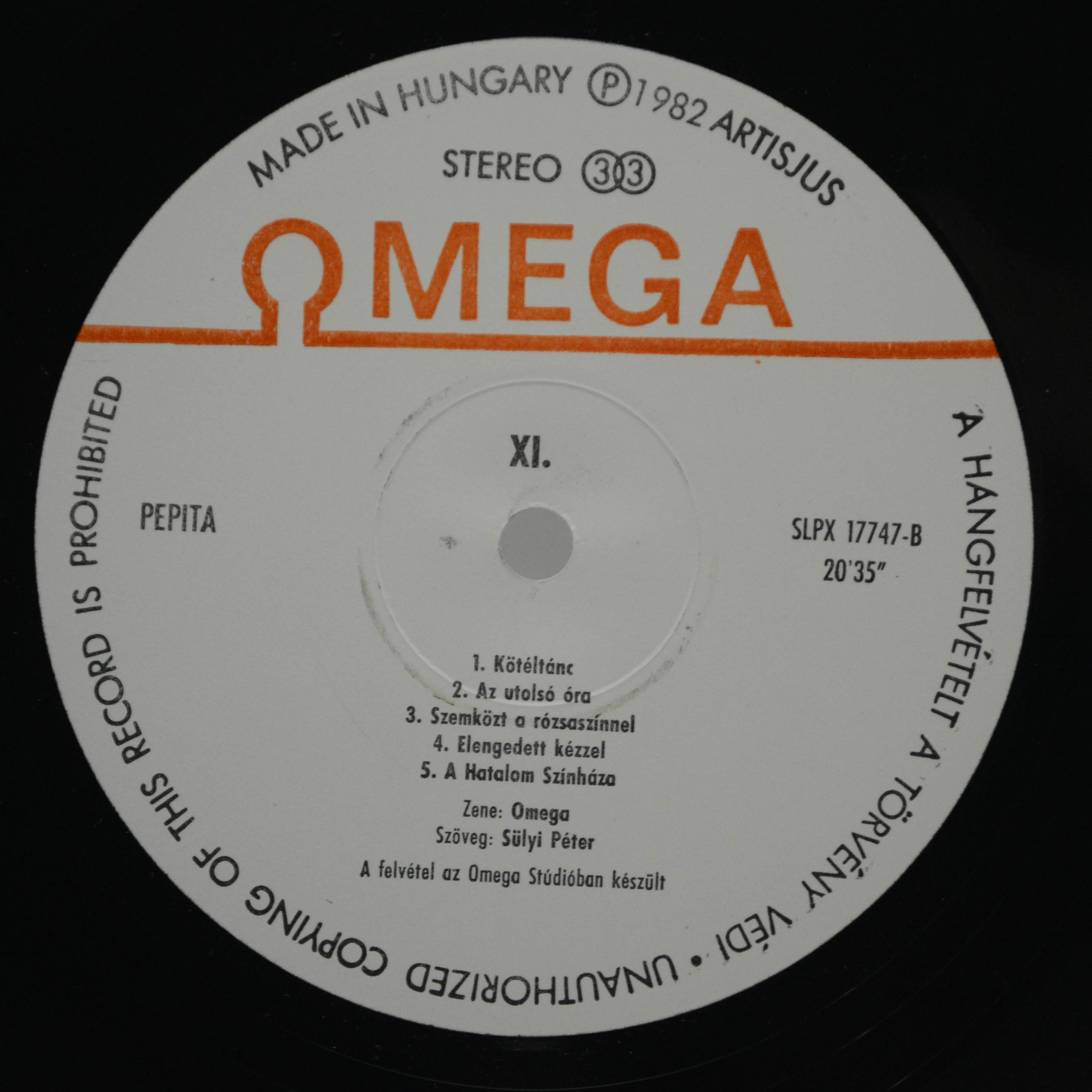 Omega — XI. (1-st, Hungary), 1982