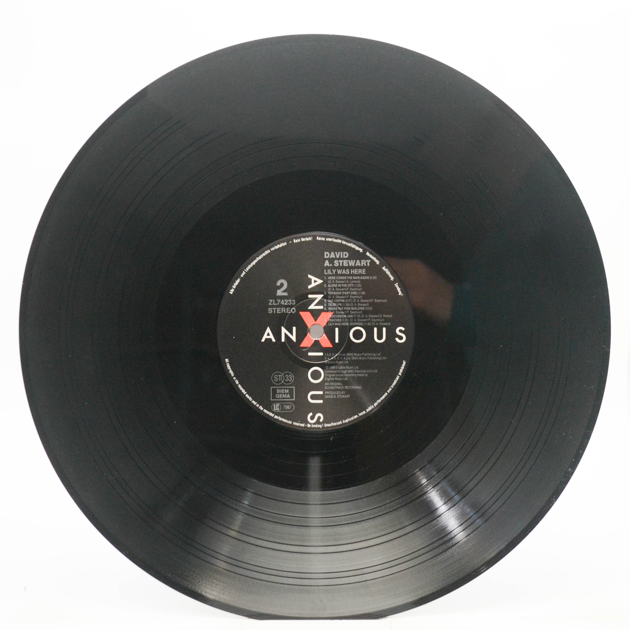 David A. Stewart And Featuring Candy Dulfer — Lily Was Here, 1989