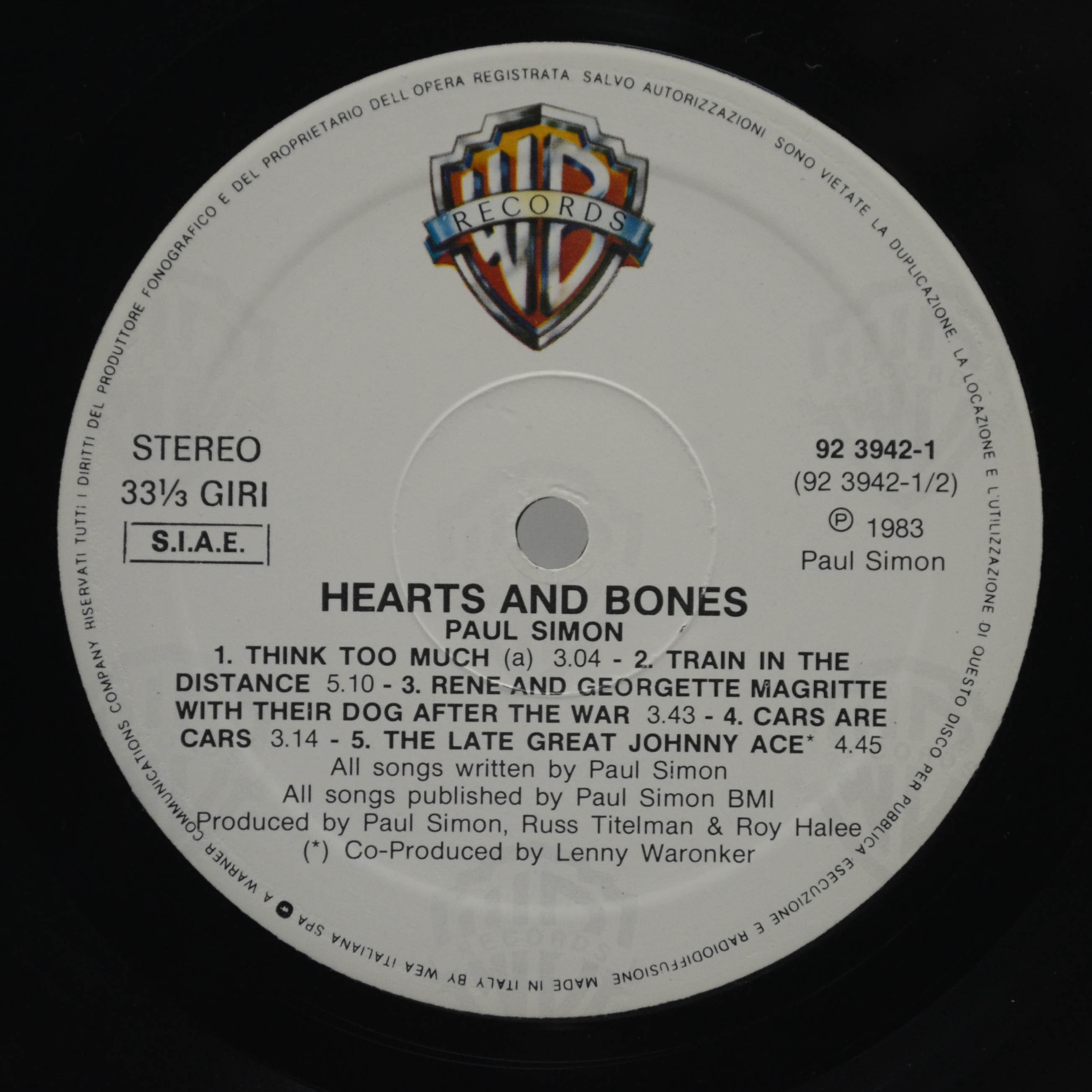 Paul Simon — Hearts And Bones, 1983