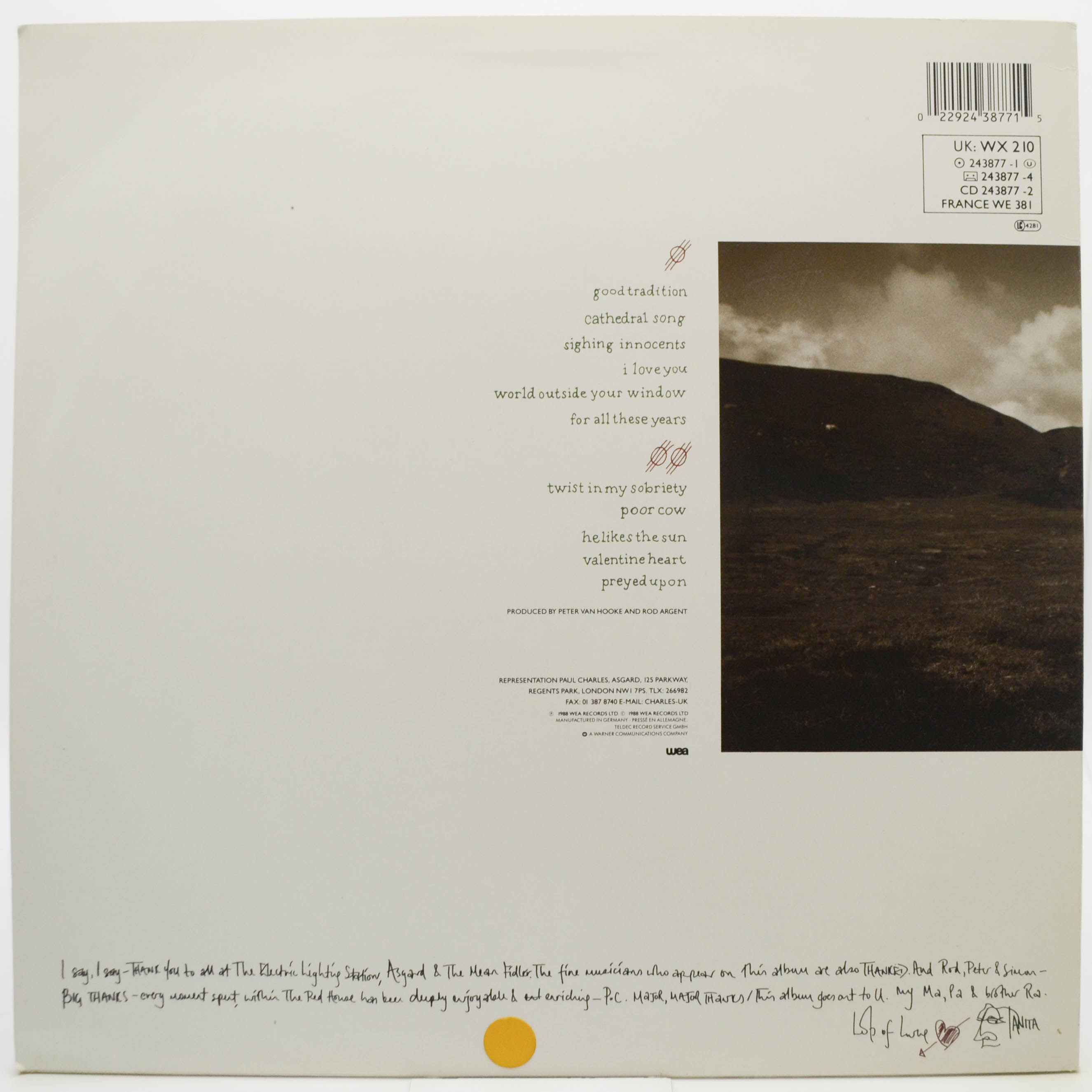 Tanita Tikaram — Ancient Heart, 1988