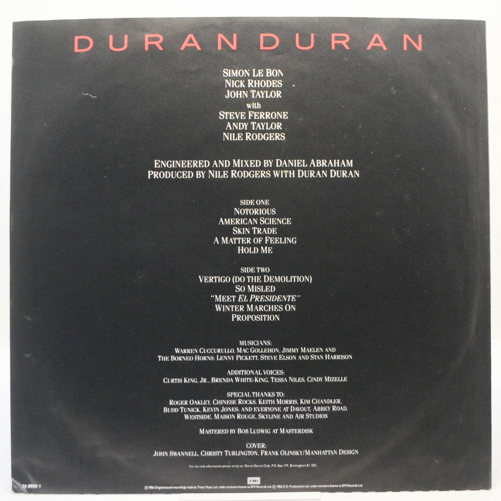 Duran Duran — Notorious, 1986