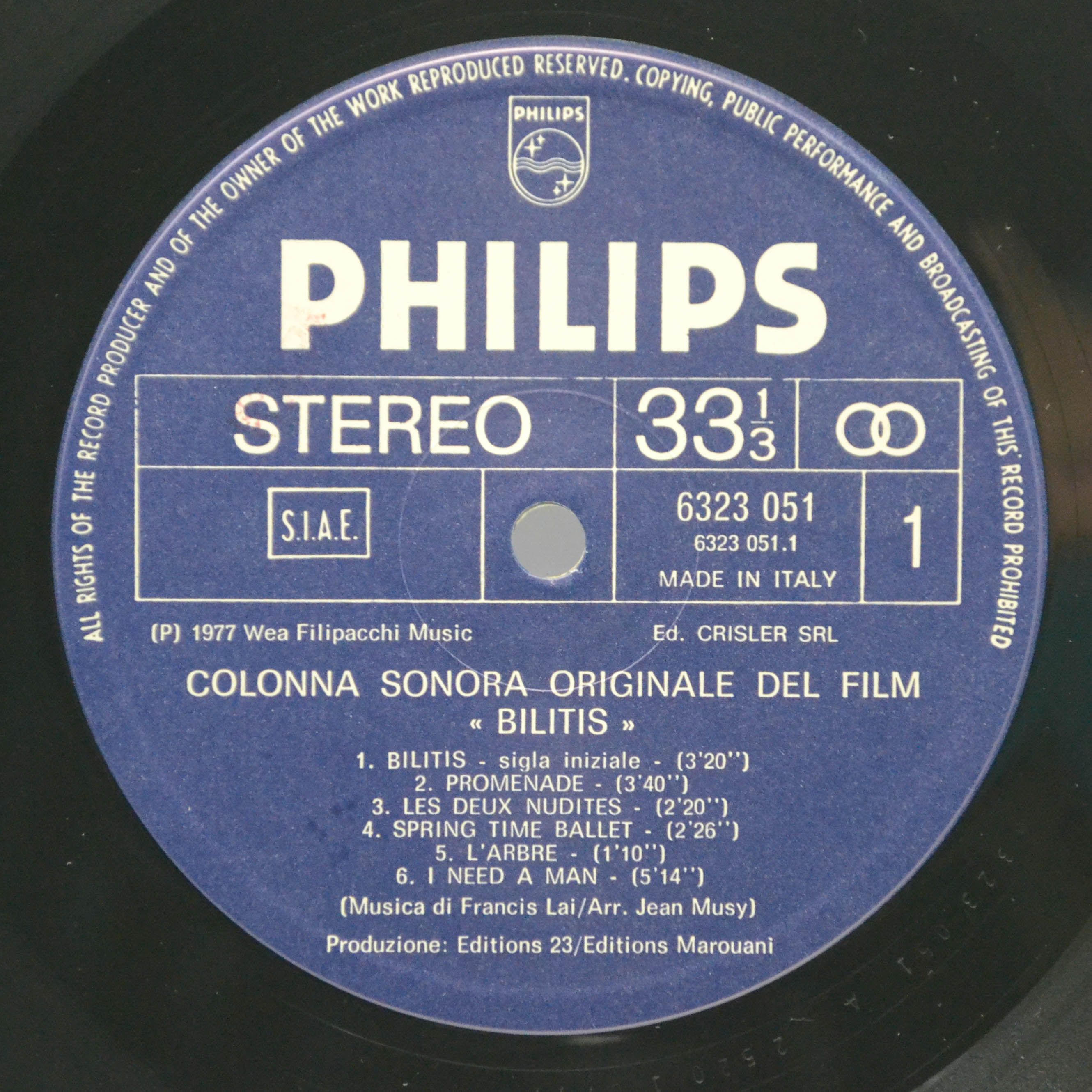 Francis Lai — Bilitis (Colonna Sonora Originale Del Film), 1977
