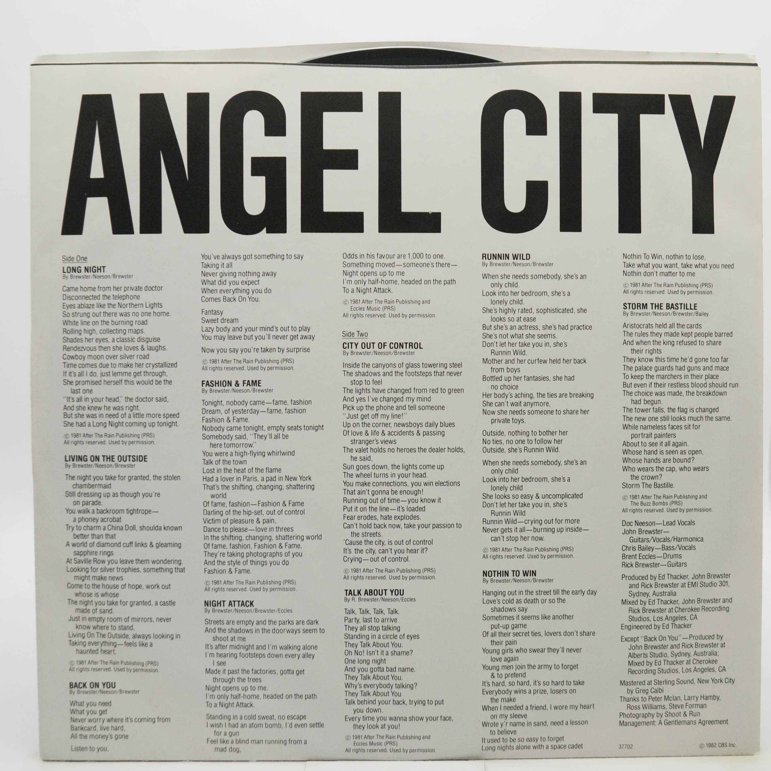 Виниловая пластинка Angel City — Night Attack (USA), 1982