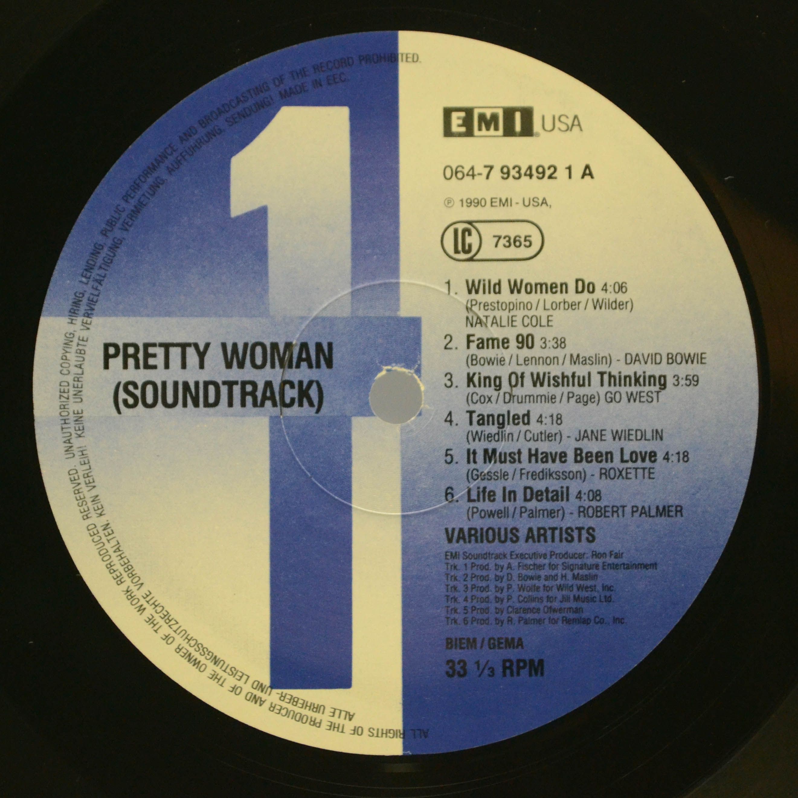 Various — Pretty Woman (Original Motion Picture Soundtrack), 1990