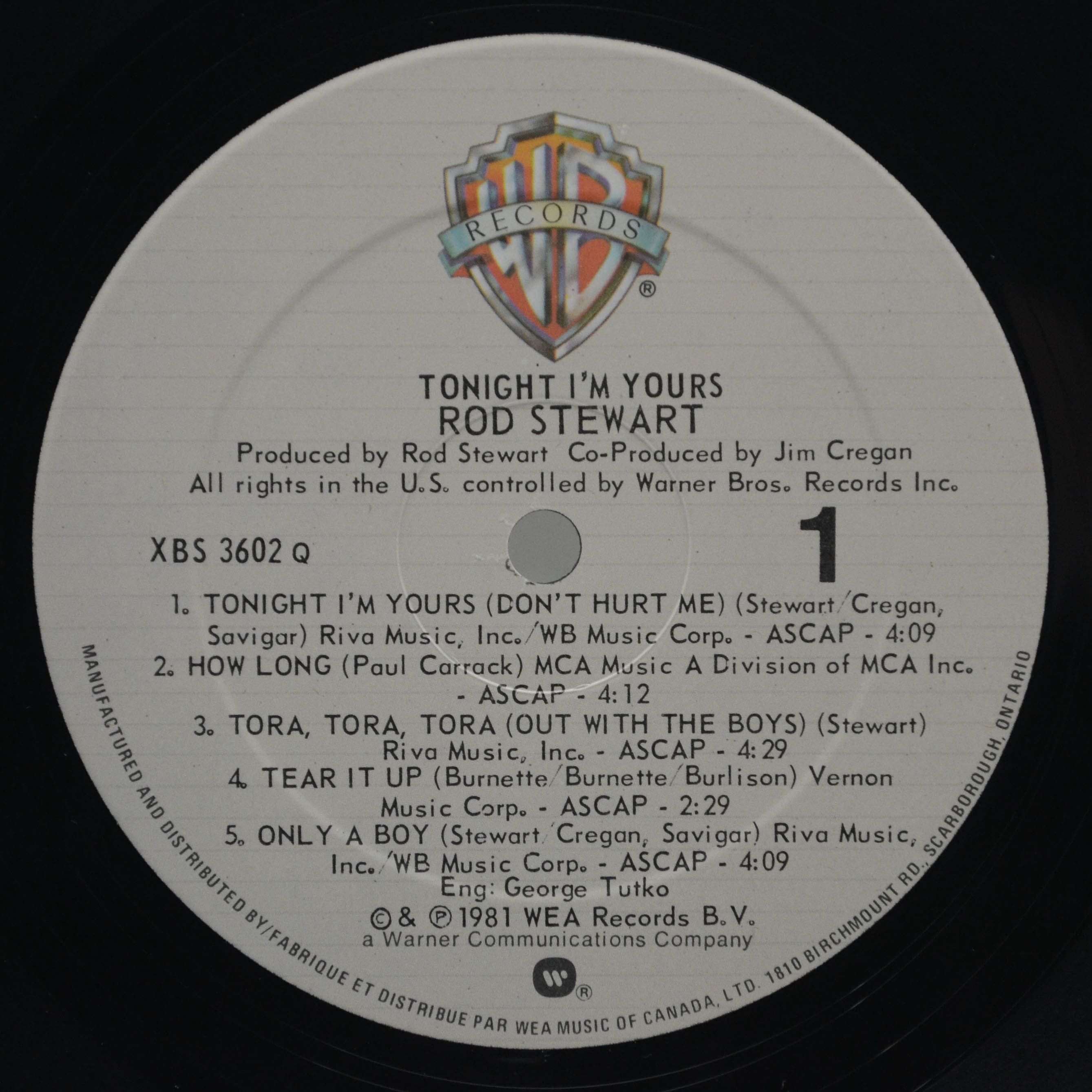 Rod Stewart — Tonight I'm Yours, 1981