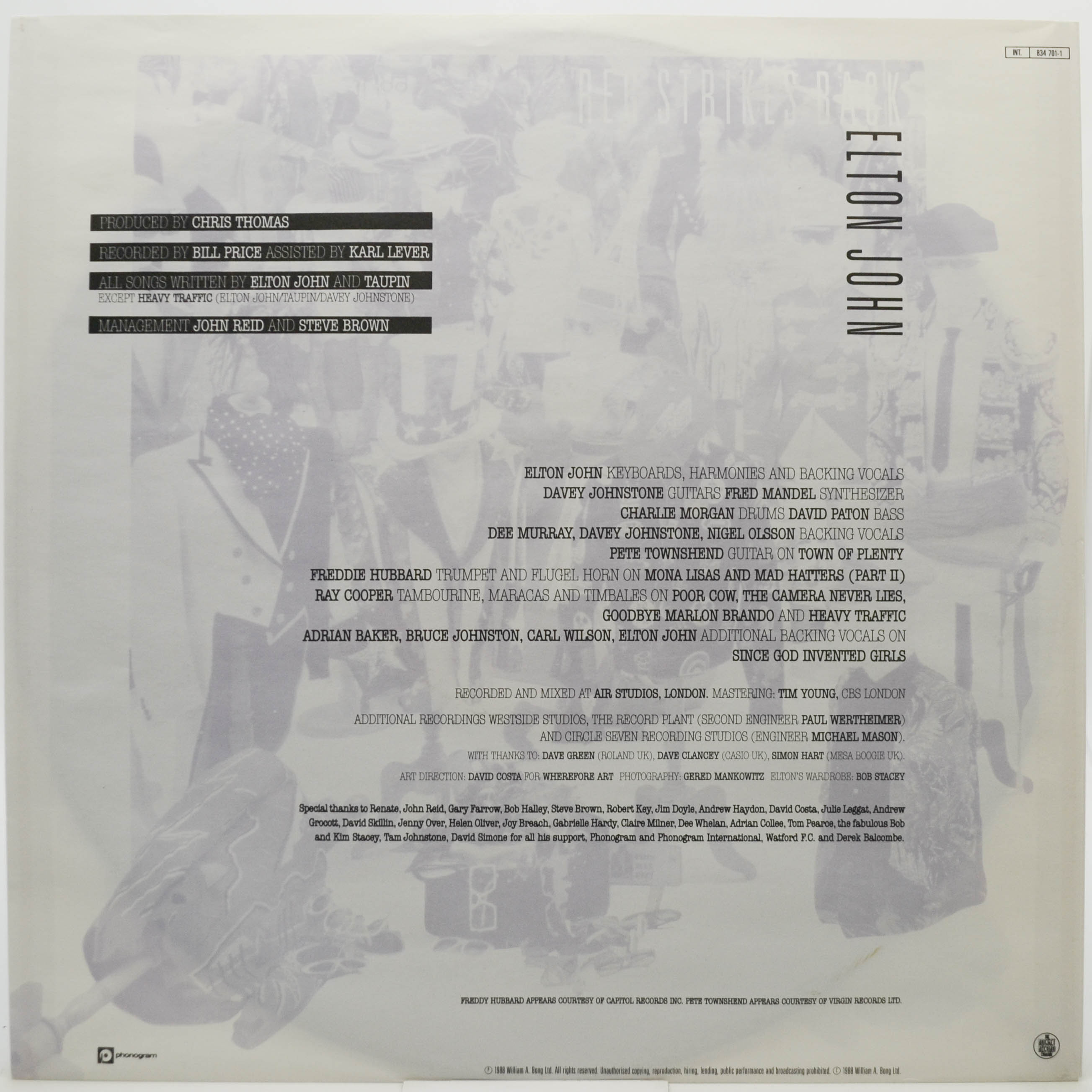 Elton John — Reg Strikes Back, 1988