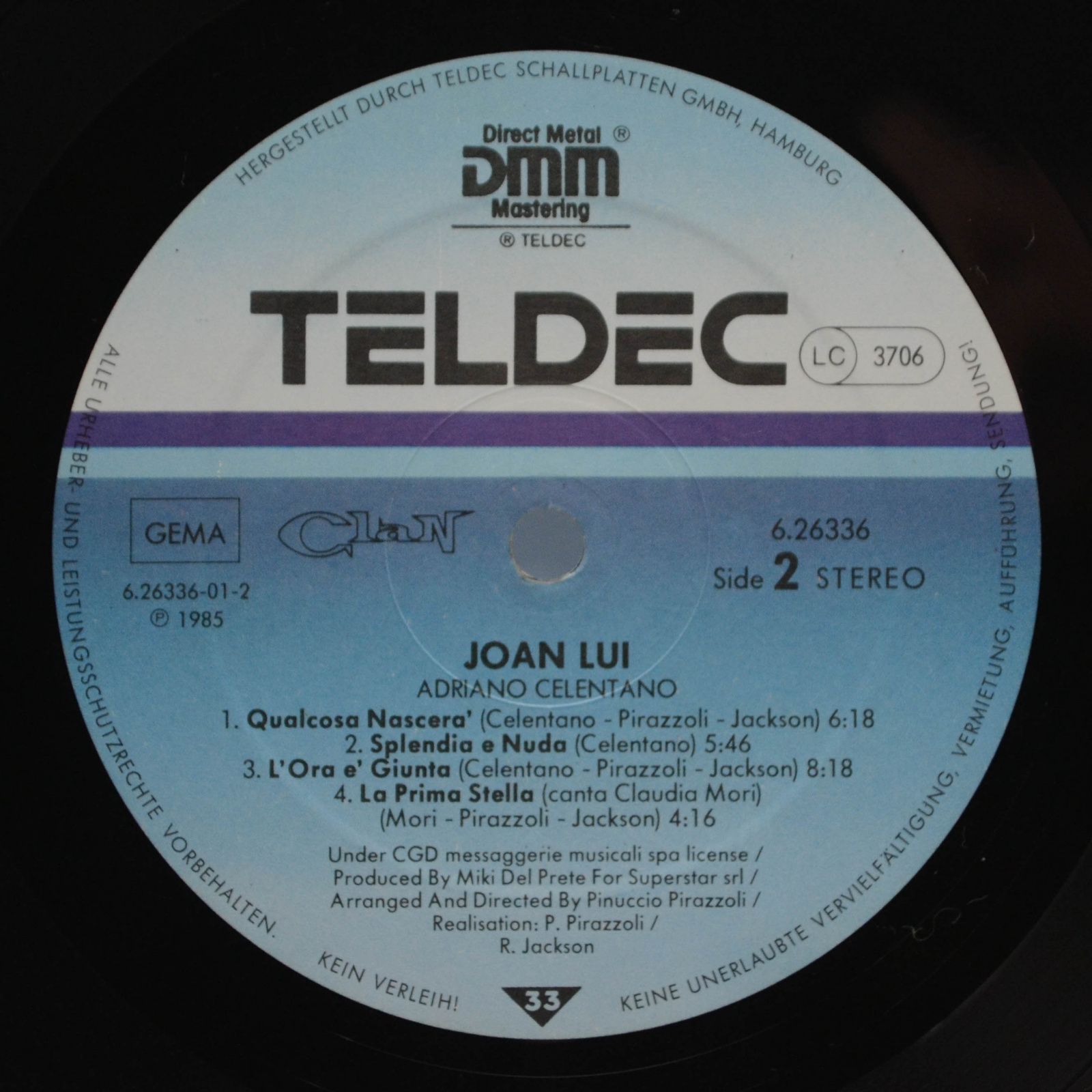 Adriano Celentano — Joan Lui (Soundtrack), 1985