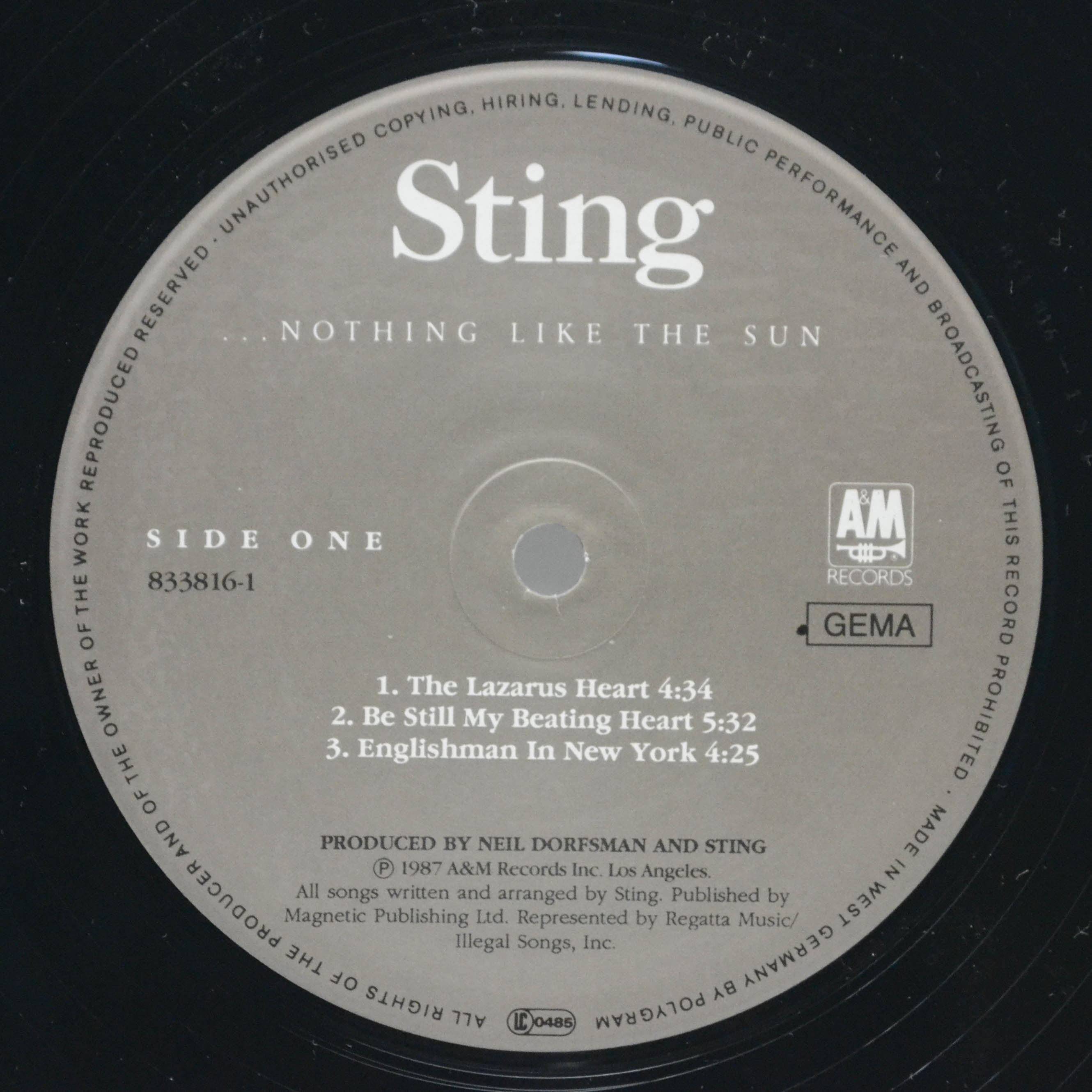 Sting — ...Nothing Like The Sun (2LP), 1987