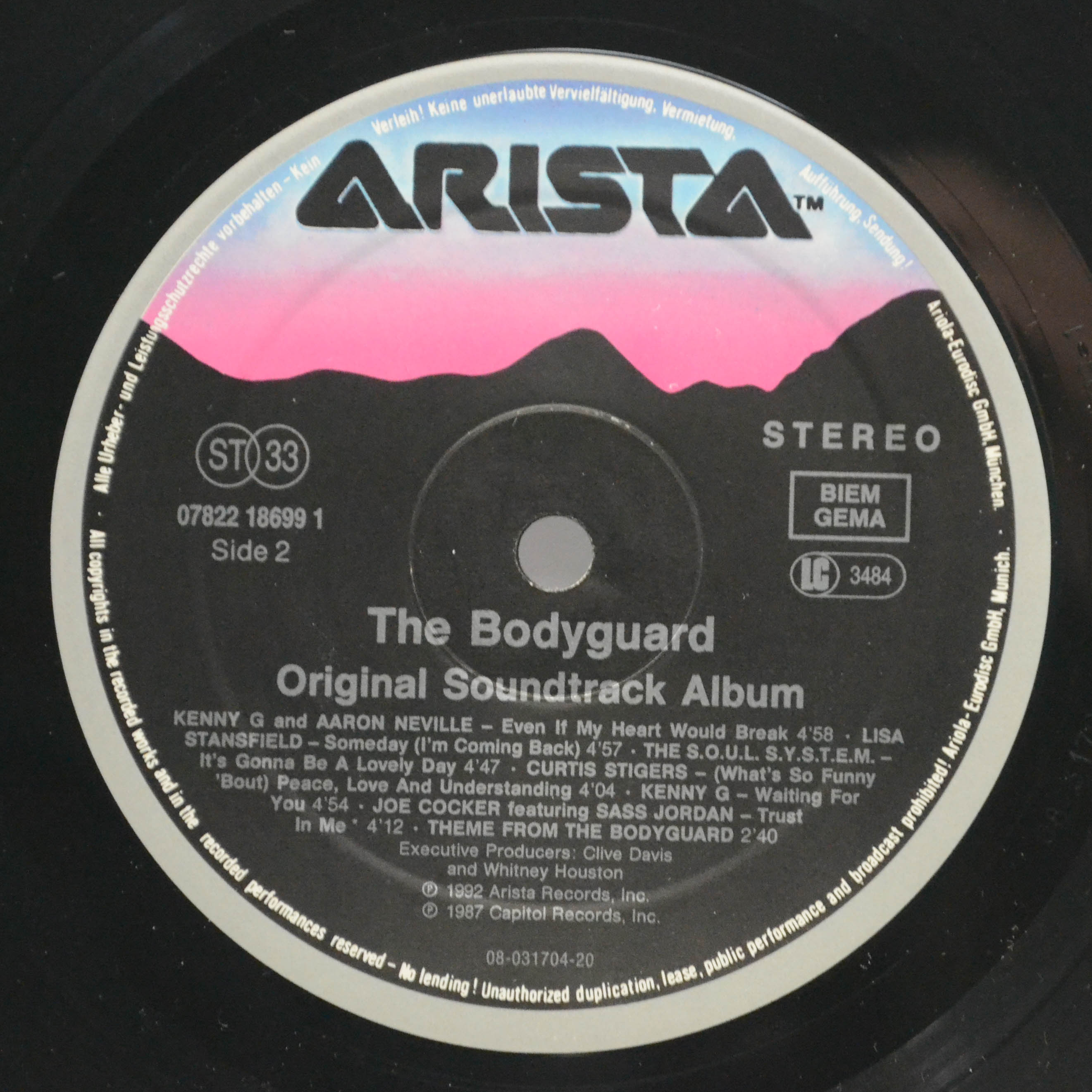 Various — The Bodyguard (Original Soundtrack Album), 1992