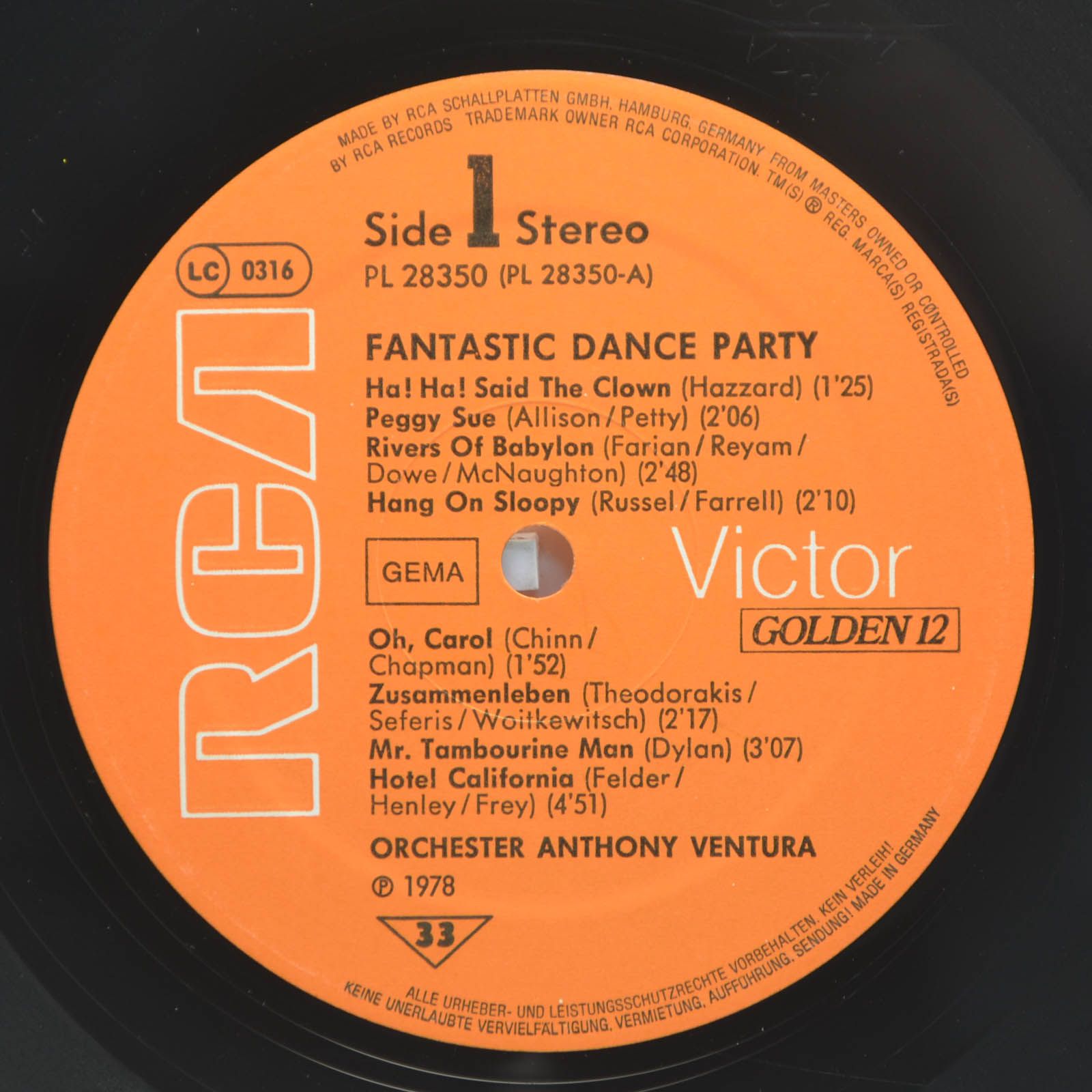 Orchester Anthony Ventura — Fantastic Dance Party, 1979