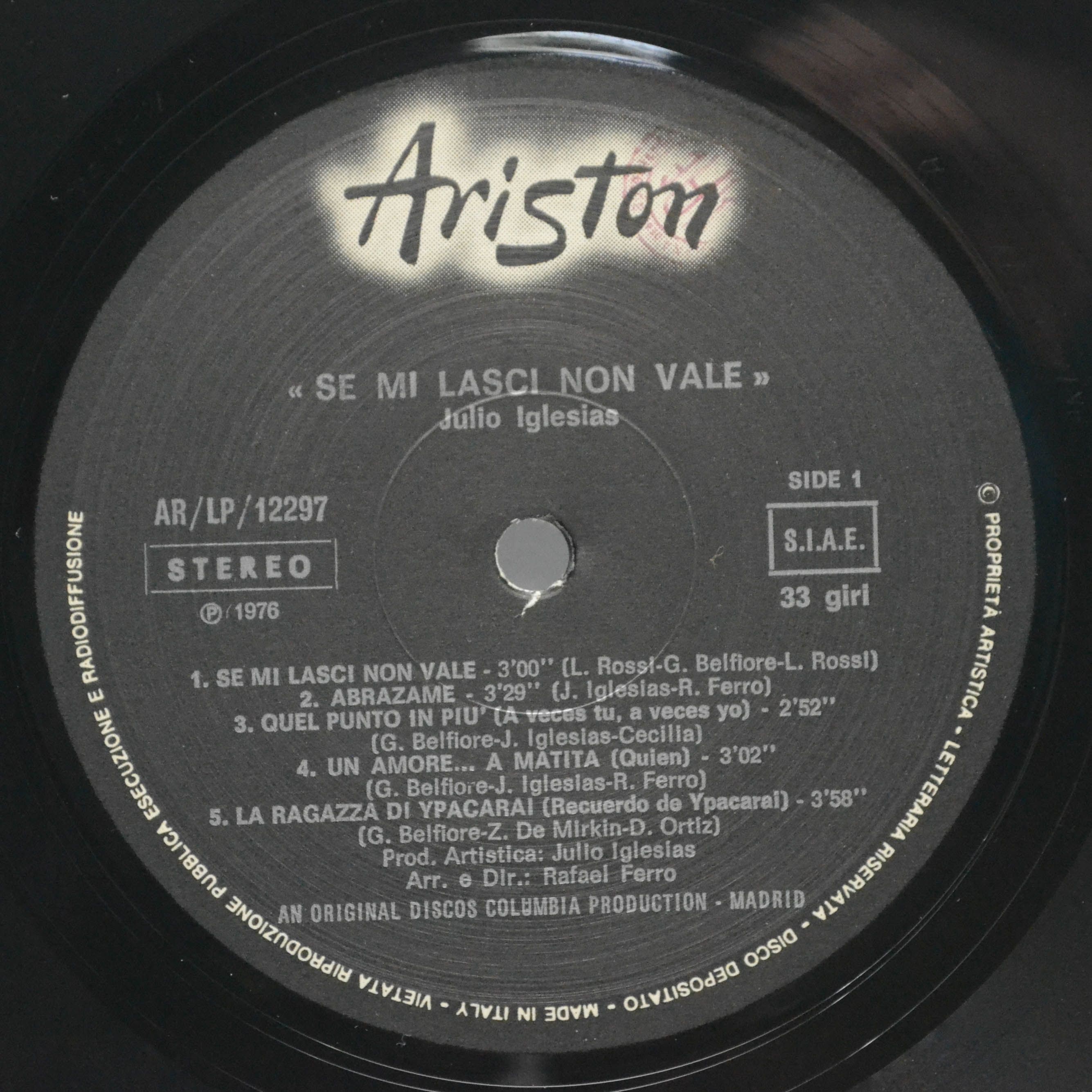 Julio Iglesias — Se Mi Lasci Non Vale, 1976