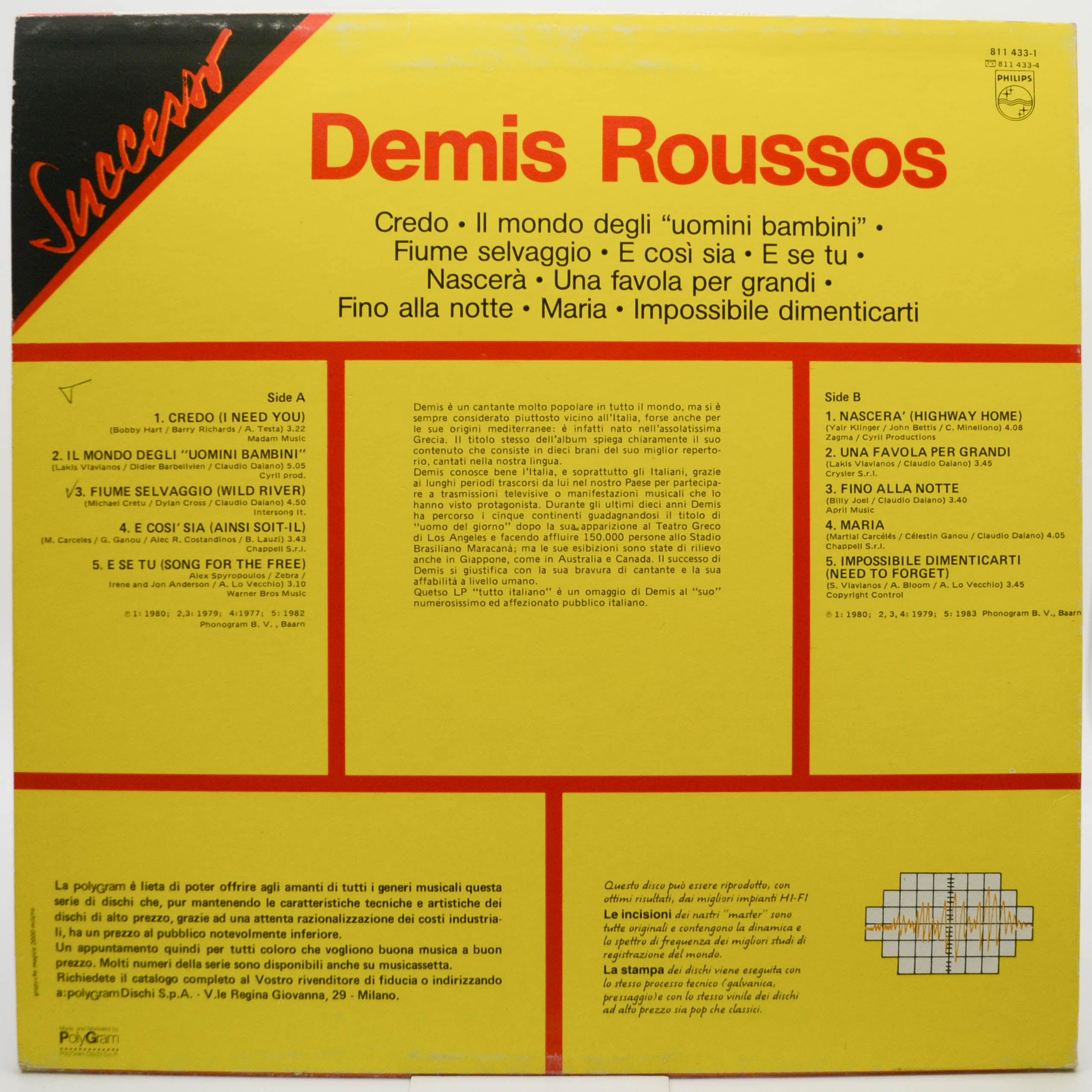 Demis Roussos — Demis In Italiano, 1983