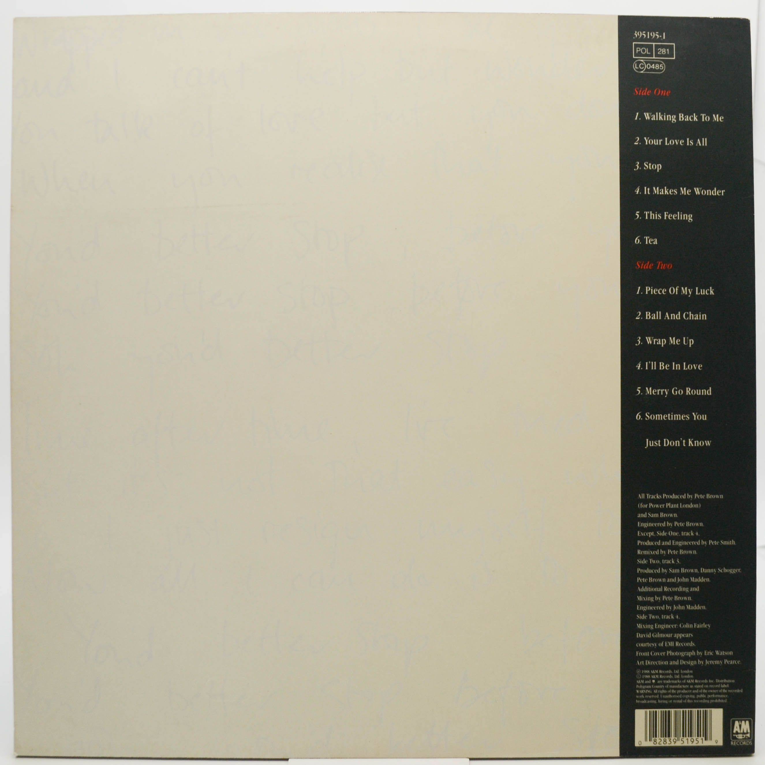 Sam Brown — Stop!, 1988